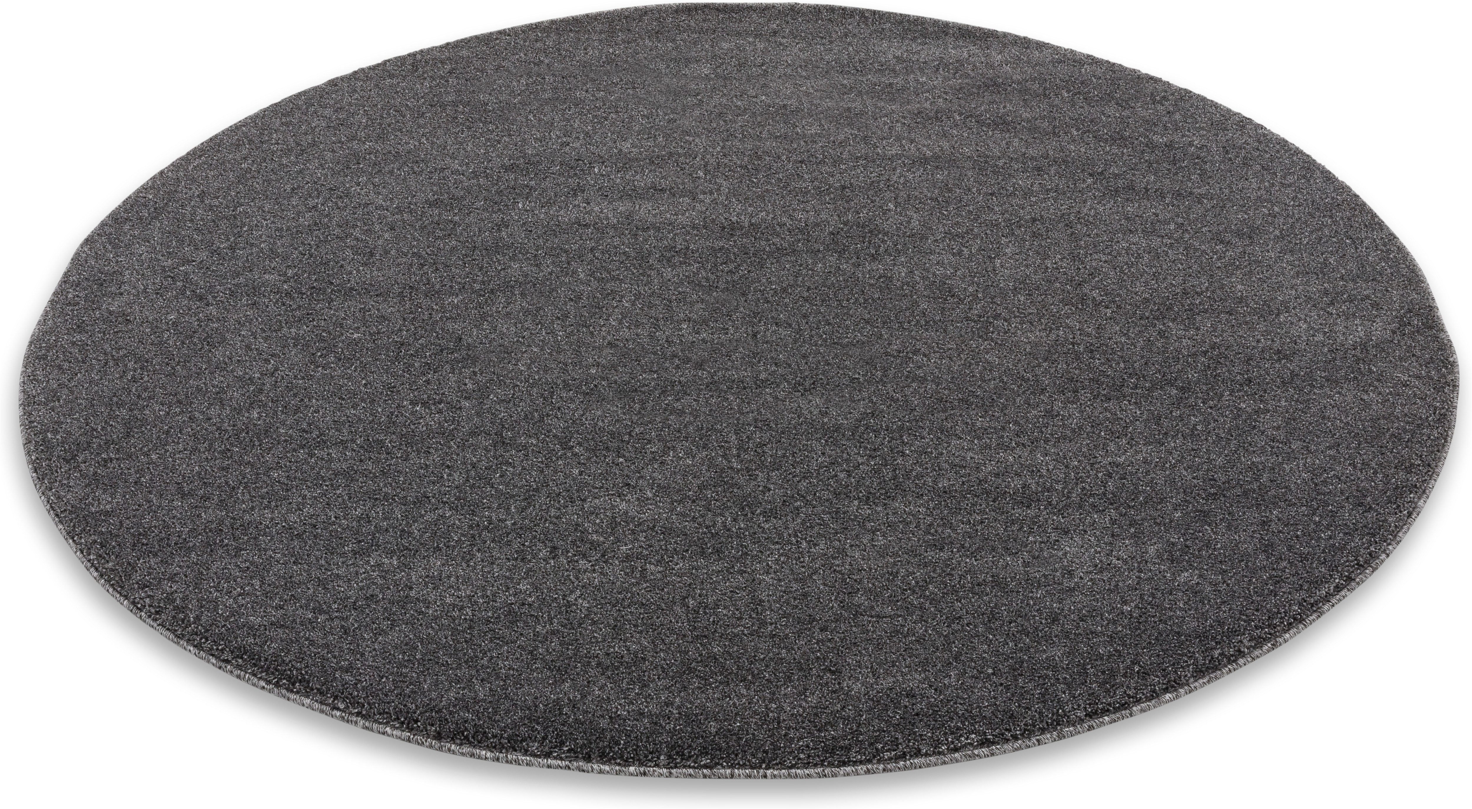 SCHÖNER WOHNEN-Kollektion Teppich Pure 190, rund, Höhe: 21 mm, Wohnzimmer, Schlafzimmer, uni, leichter Glanz, robuster Kurzflor