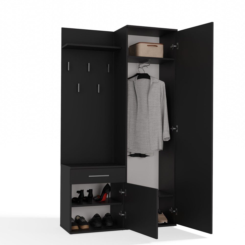 MAGOWA Kompaktgarderobe Moderner Kleiderschrank mit Spiegel günstig online kaufen