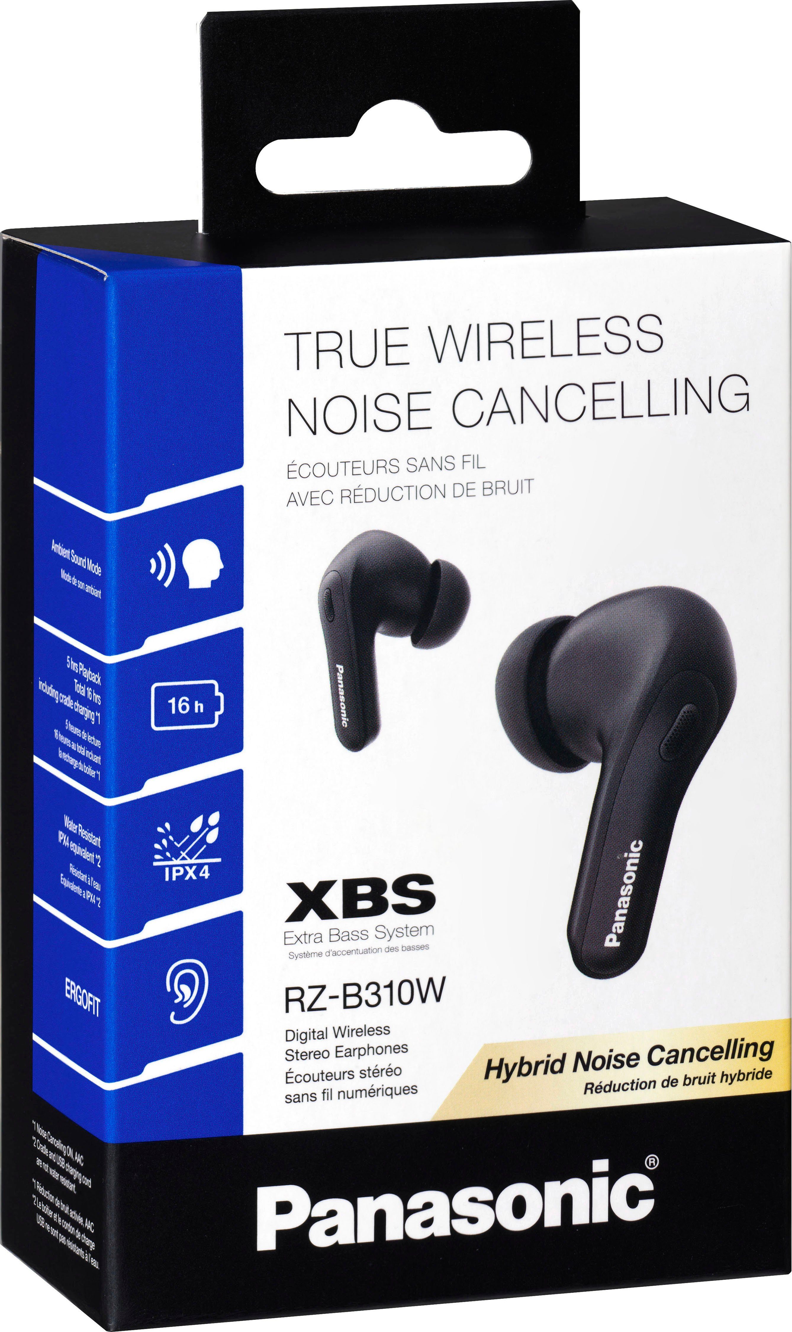 Panasonic B310WDE-K wireless mit Assistant, AVRCP Bluetooth, HFP) Noise-Cancelling, (Freisprechfunktion, Bluetooth, Siri, kompatibel In-Ear-Kopfhörer Siri, Sprachsteuerung, A2DP Google
