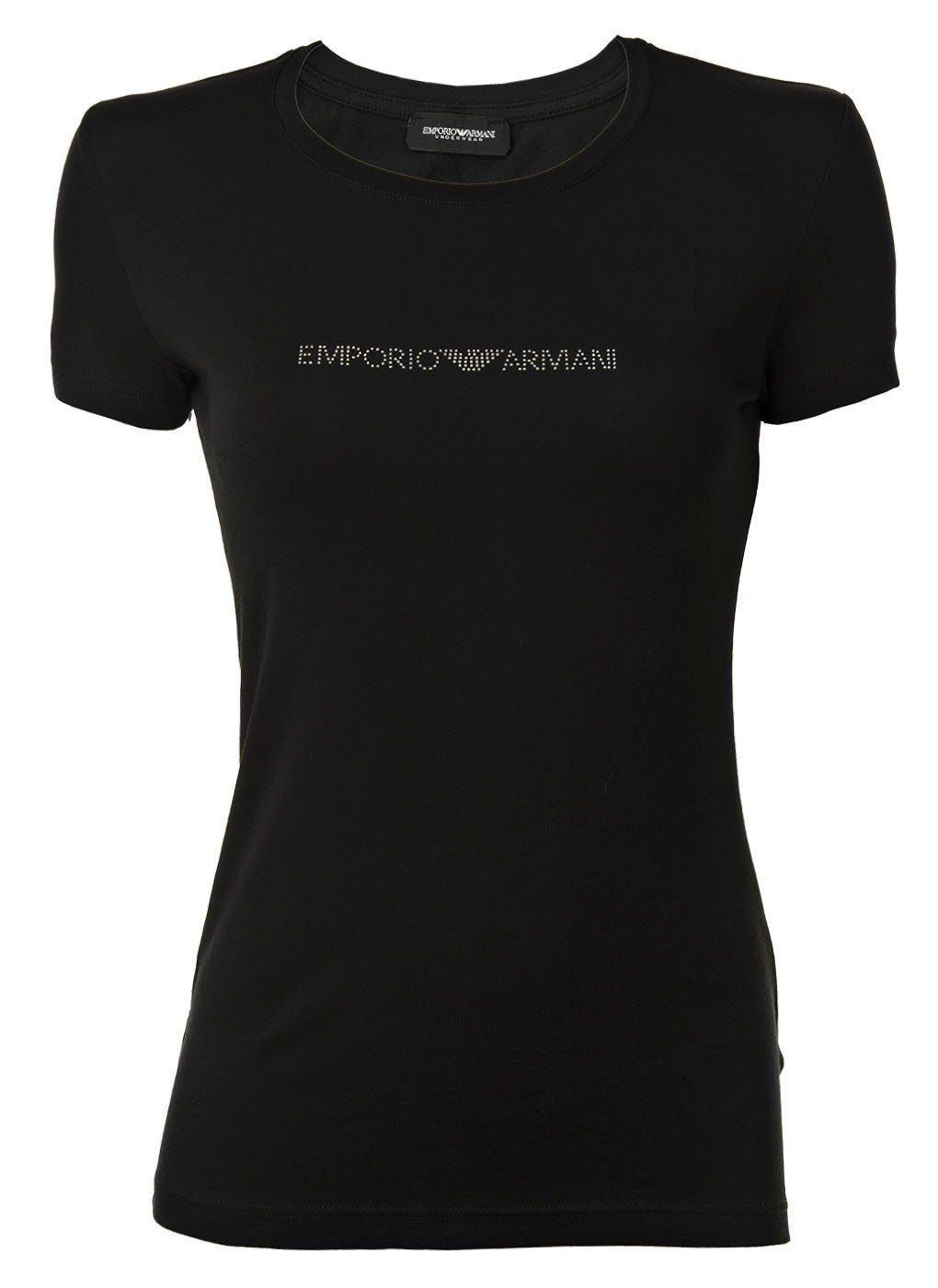 Loungewear, Schwarz Emporio Damen - Armani T-Shirt Rundhals, T-Shirt Kurzarm