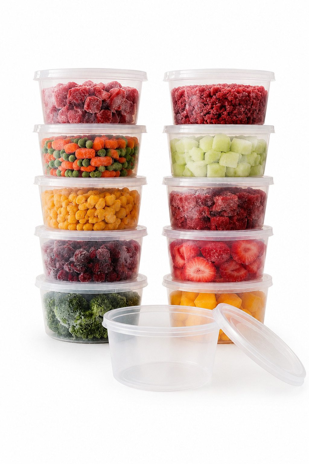 Jungengel Vorratsdose Gefrierdosen mit Deckel Meal Prep Dosen Lebensmittelbehälter Stapelbar, (Set, 10-tlg., 10 Dosen mit 10 passenden Deckeln), 10er-Set, wiederverwendbar, BPA-frei, stapelbar, 500ml Fassungsvolumen