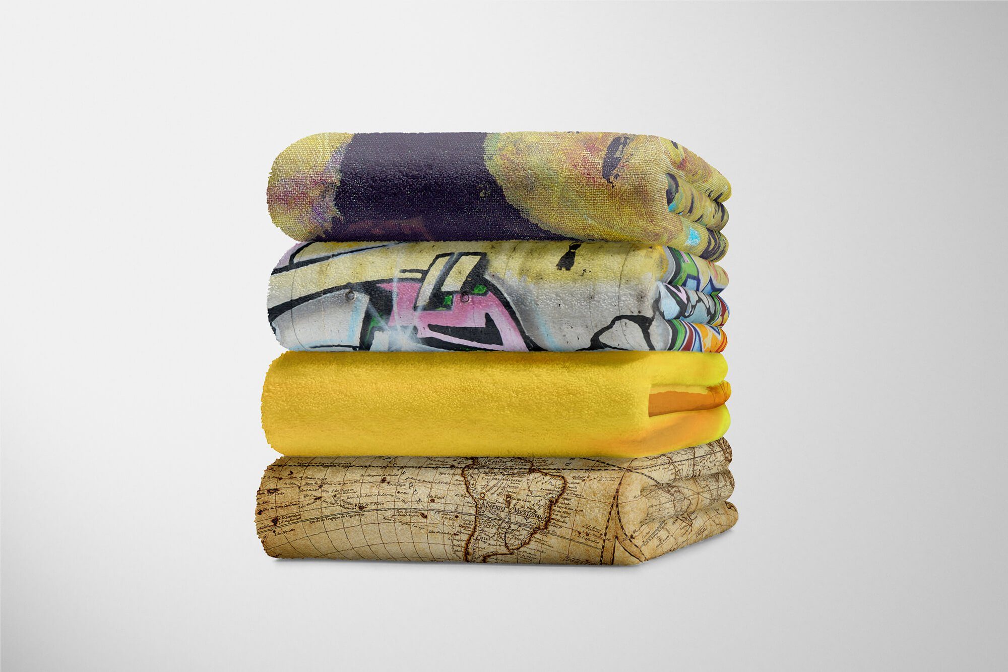 Strandhandtuch Handtücher Sinus Baumwolle-Polyester-Mix (1-St), Handtuch Fotomotiv Art Handtuch Kuscheldecke Son, Savanne Saunatuch Afrika mit