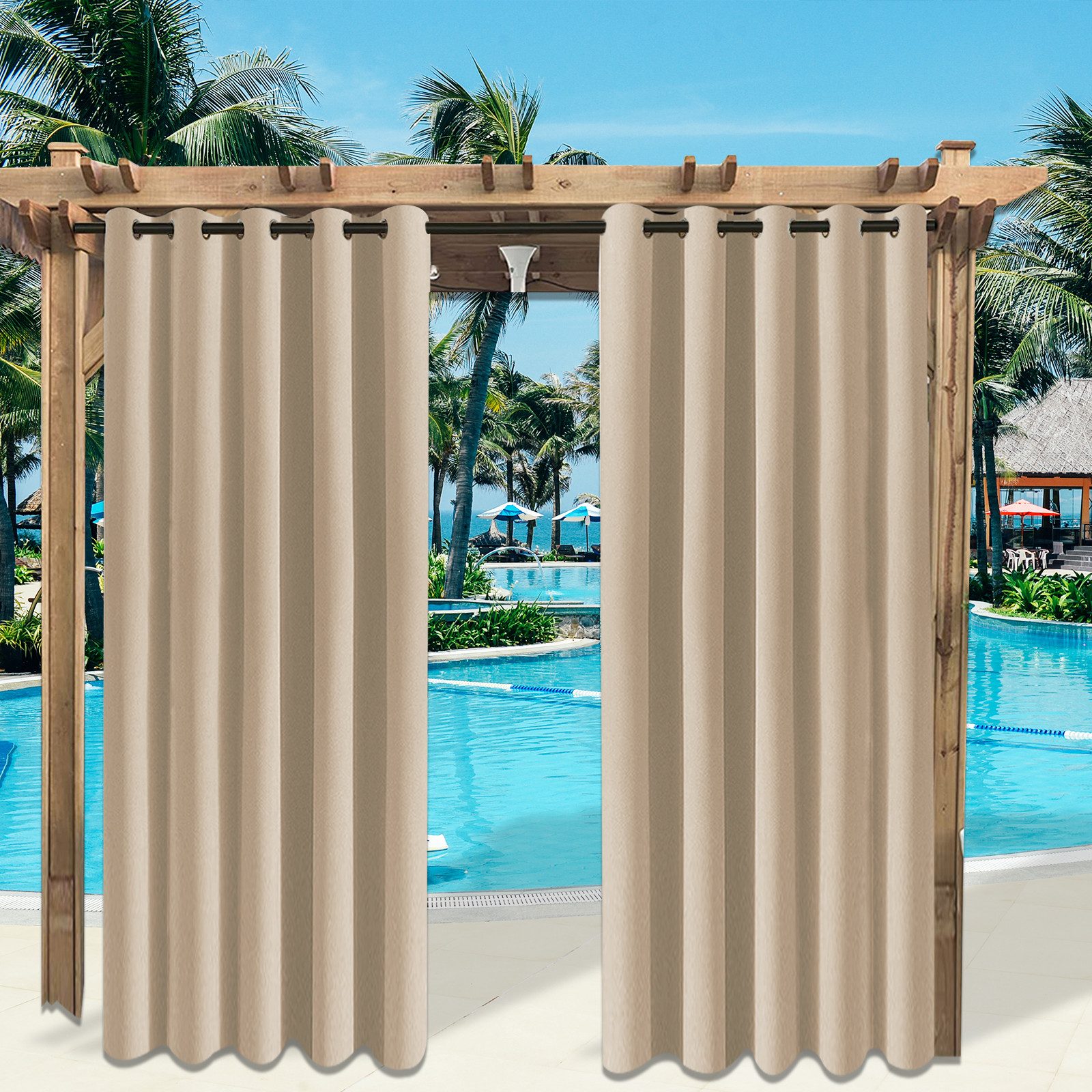 Jibenhome Outdoorgardine Vorhänge Gardinen mit ösen günstig online kaufen