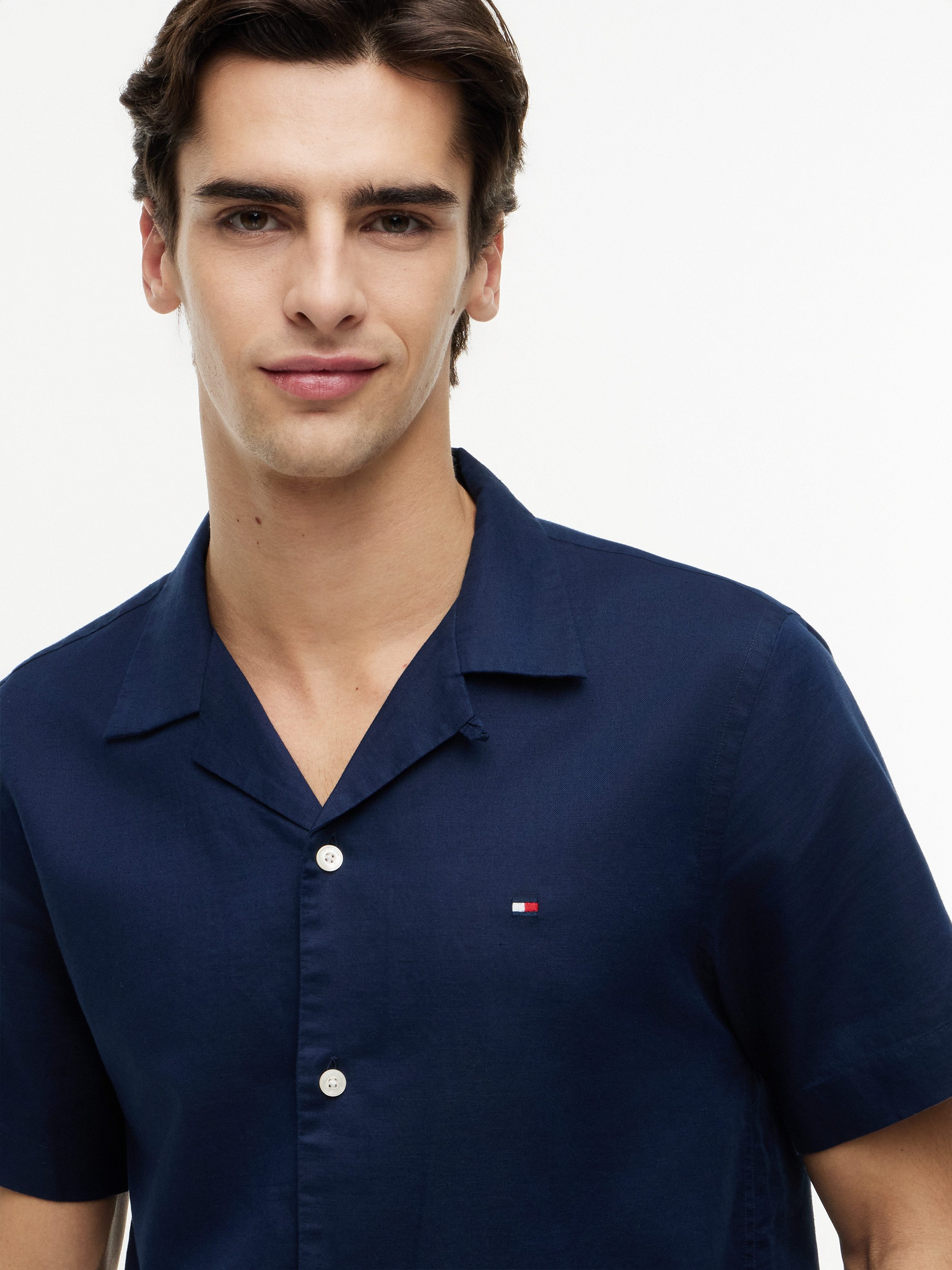 Tommy Hilfiger Kurzarmhemd LINEN BLEND SOLID SS RF SHT