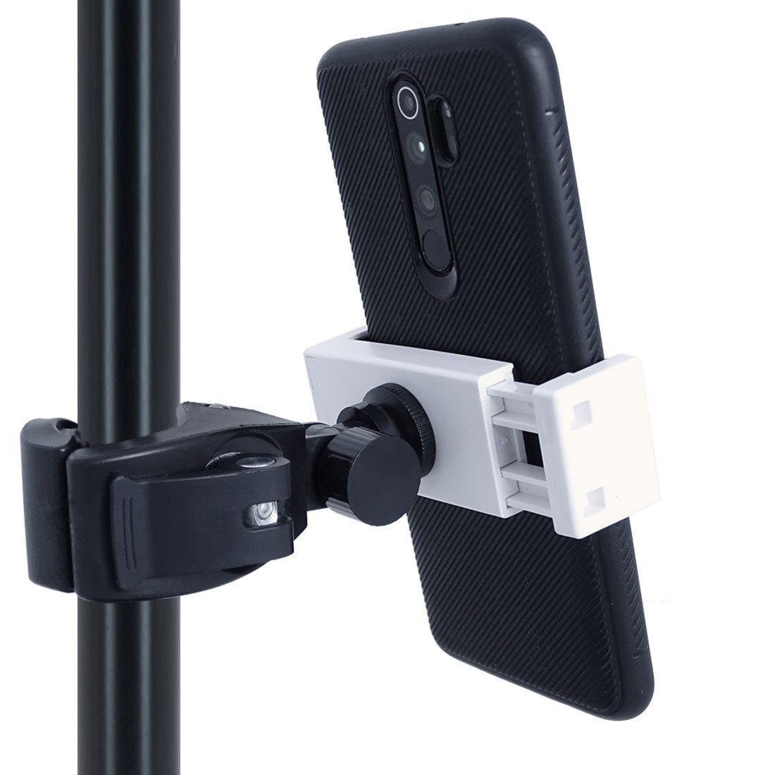keepdrum Smartphone-Halterung keepdrum variable Smartphone Halterung Weiß, (bis 3,5 Zoll, anchraubbar, Einfache Montage durch Schnellspanner)