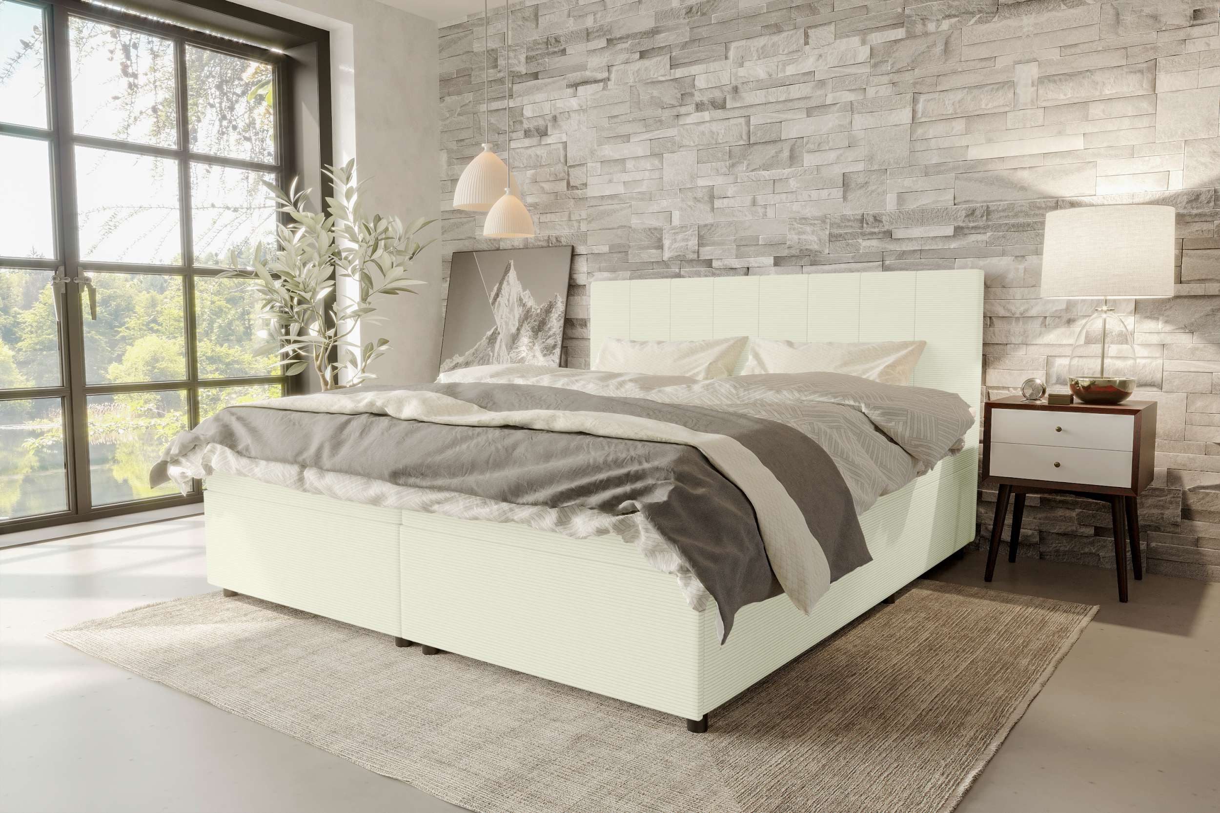 99rooms Boxspringbett Kira (Schlafzimmerbett, Bett), 140/160/180/200x200 günstig online kaufen