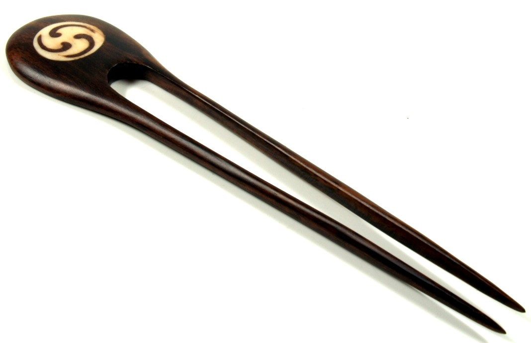 Guru-Shop Haarspange Ethno Holz Haarspange, Haarnadel - Modell 14