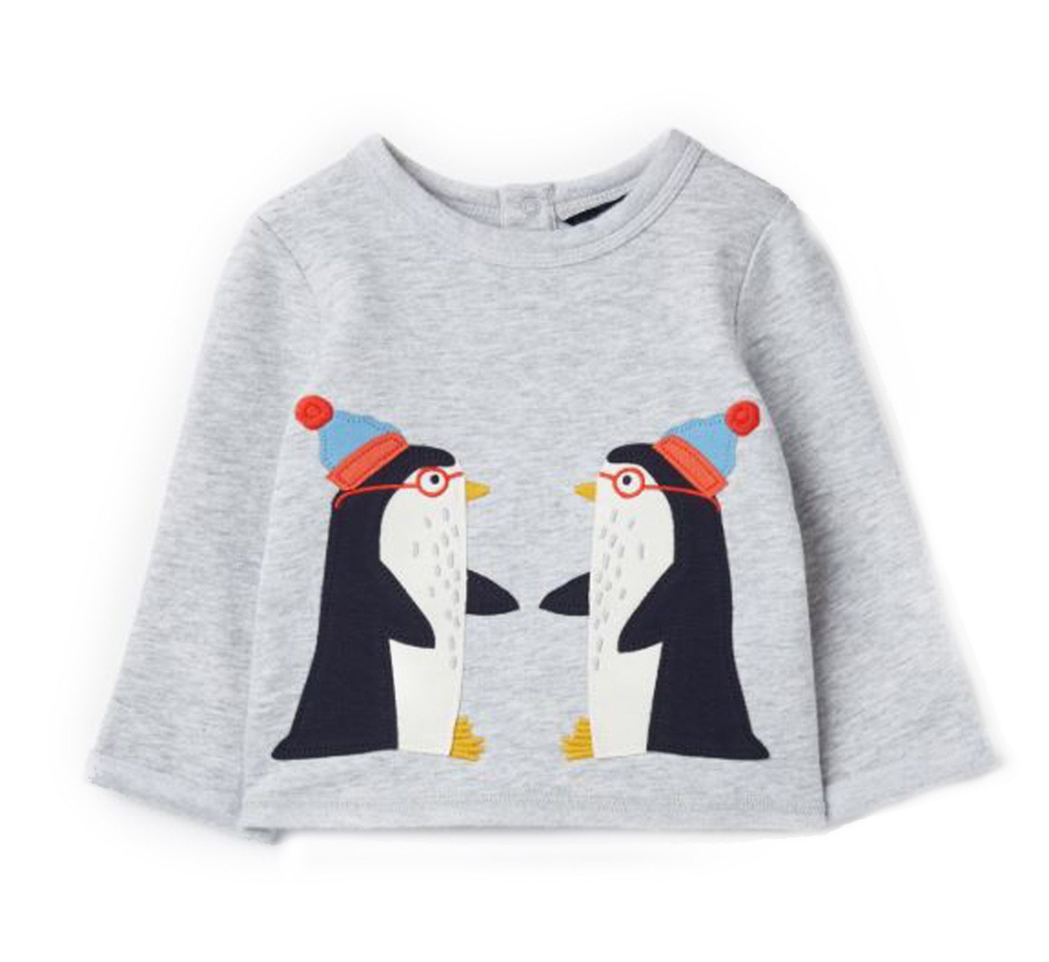 Tom Joule Sweatshirt Tom Joule Baby Sweatshirt mit Pinguin Applikation greymelange