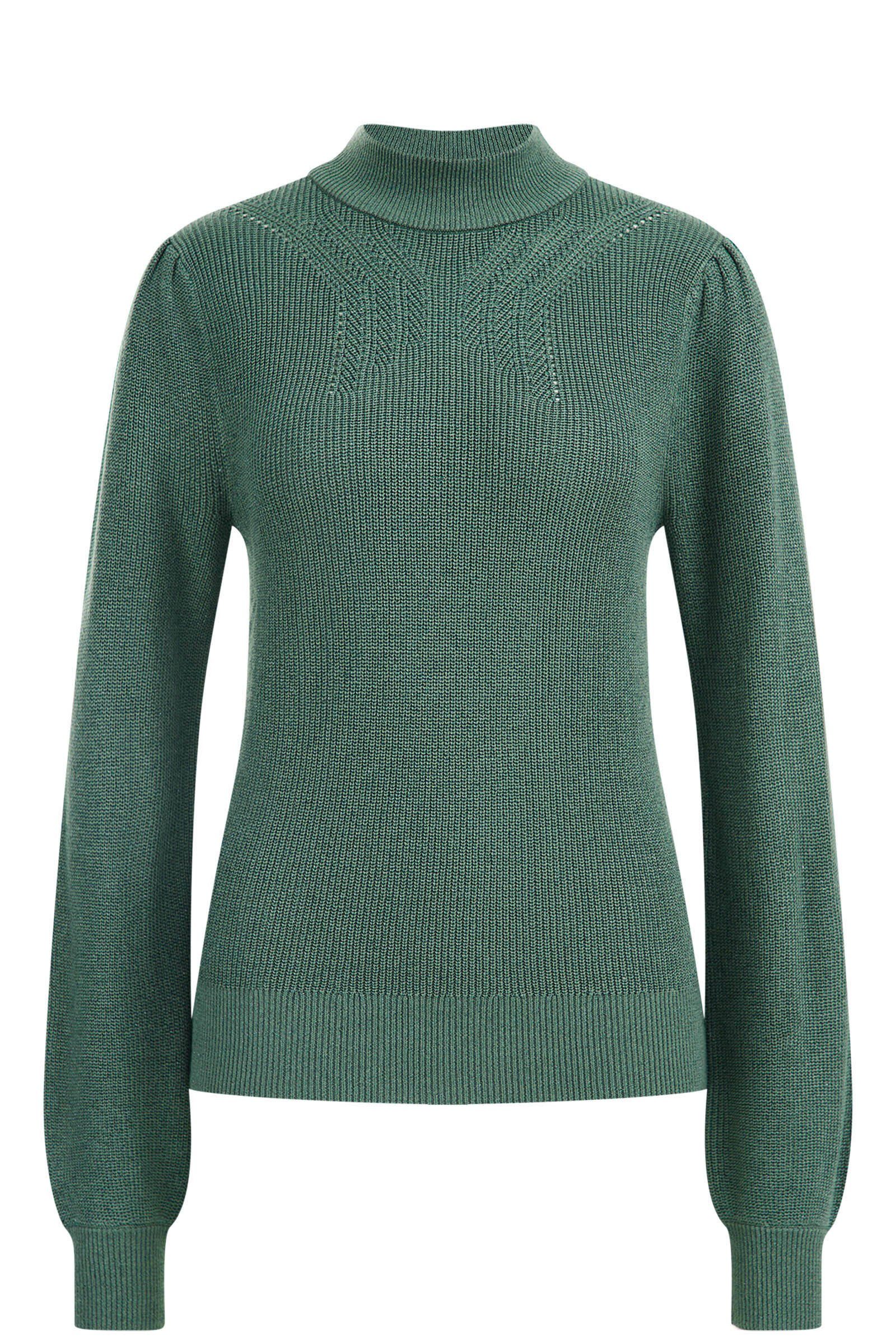 WE Graugrün Fashion (1-tlg) Longpullover