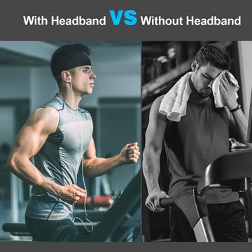 Alster Herz Stirnband 3x Sport Stirnband Schweißband, Unisex, antirutsch, A0546-1 (3-St) ideal für Fitness, Jogging, Wandern, Fahrradfahren etc.