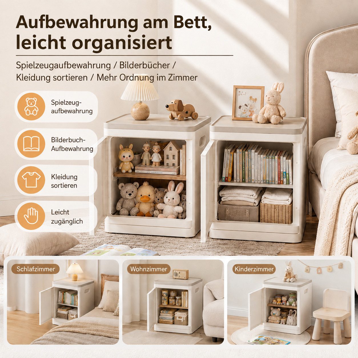 PLANEXPERT Aufbewahrungsbox Stapelbarer Schrank mit Tür – kompakte Maße ideal für kleine Räume (Set, 1 St., Nach oben erweitern statt Platz verschwenden), Mehr  – Bild 5 von 5