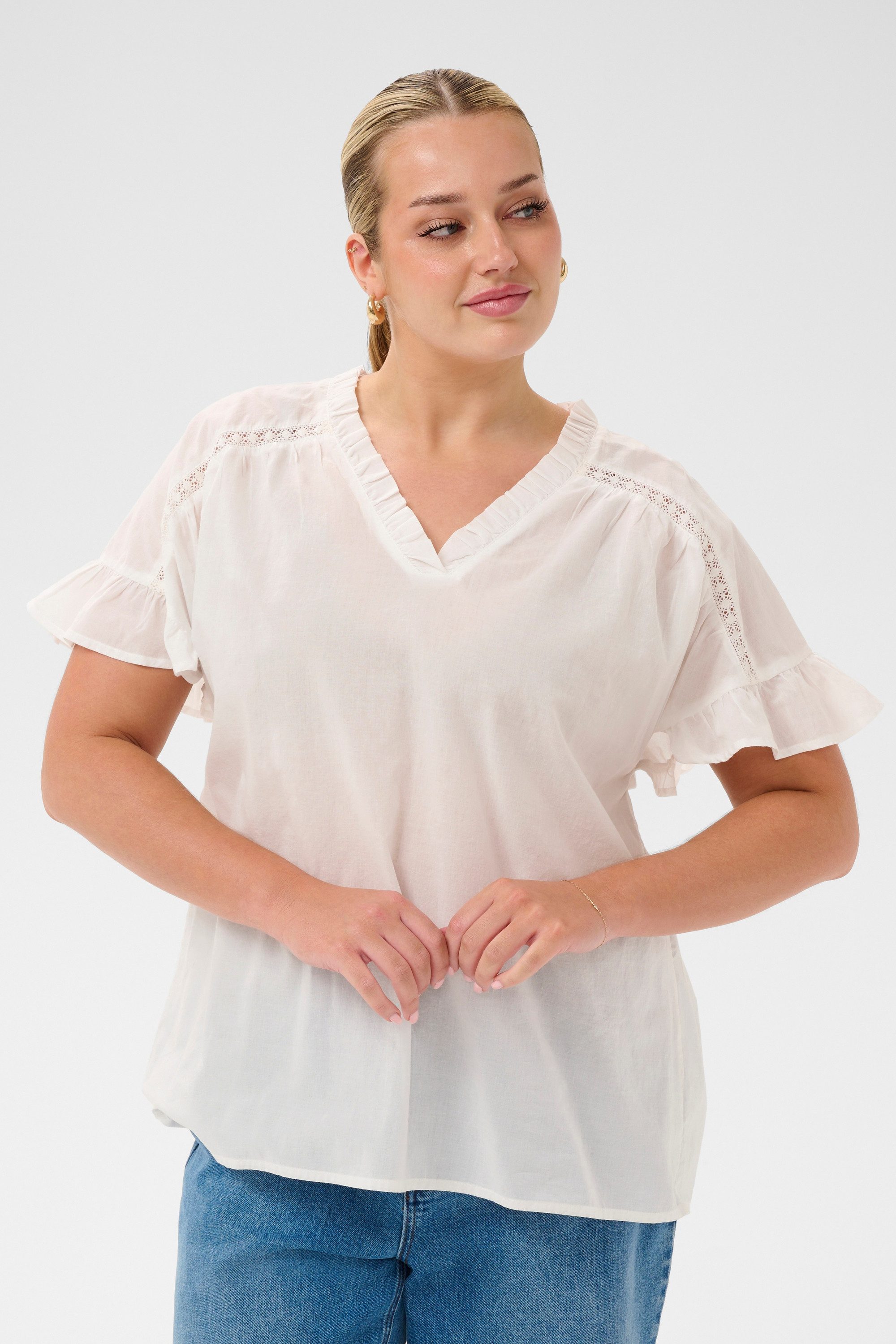 KAFFE Curve Blusentop Ärmellose Bluse KCvaleria Große Größen