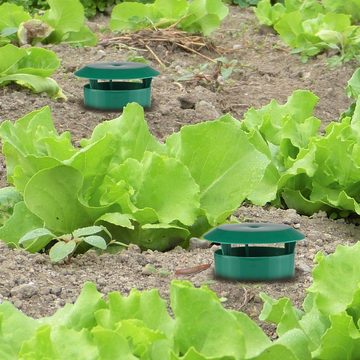 Spetebo Lebendfalle Kunststoff Schneckenfalle 4er Set grün - 11 x 10 cm, Schneckenschutz für Gemüsebeete