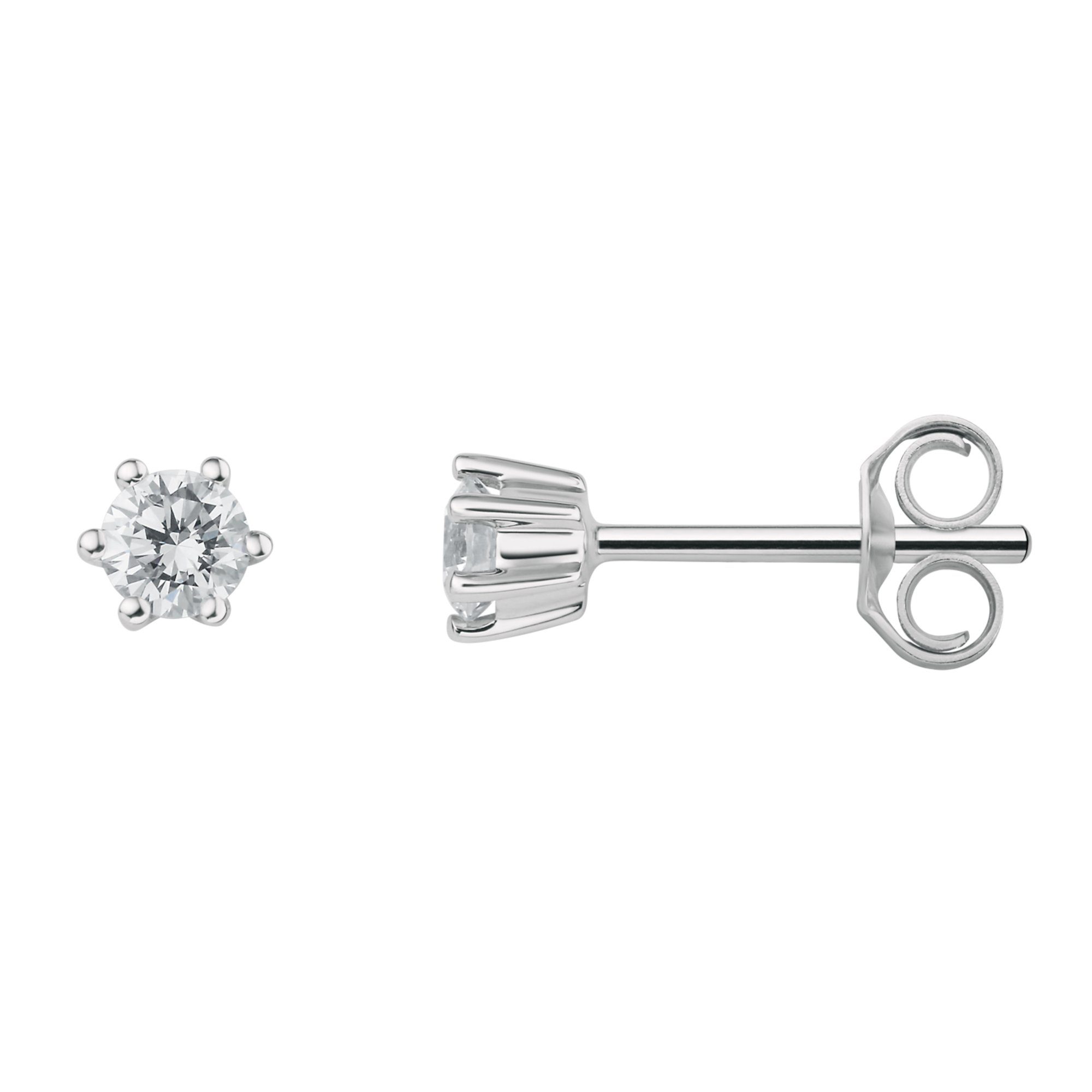 Damen Ohrringe Paar Platin Brillant Diamant Ohrhänger 0.25 aus Ohrstecker Schmuck ct ELEMENT ONE 950 Platin,