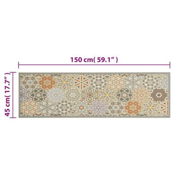 Fußmatte Küchenteppich Waschbar Sechseck Pastell 45x150 cm Samt, vidaXL, Rechteckig