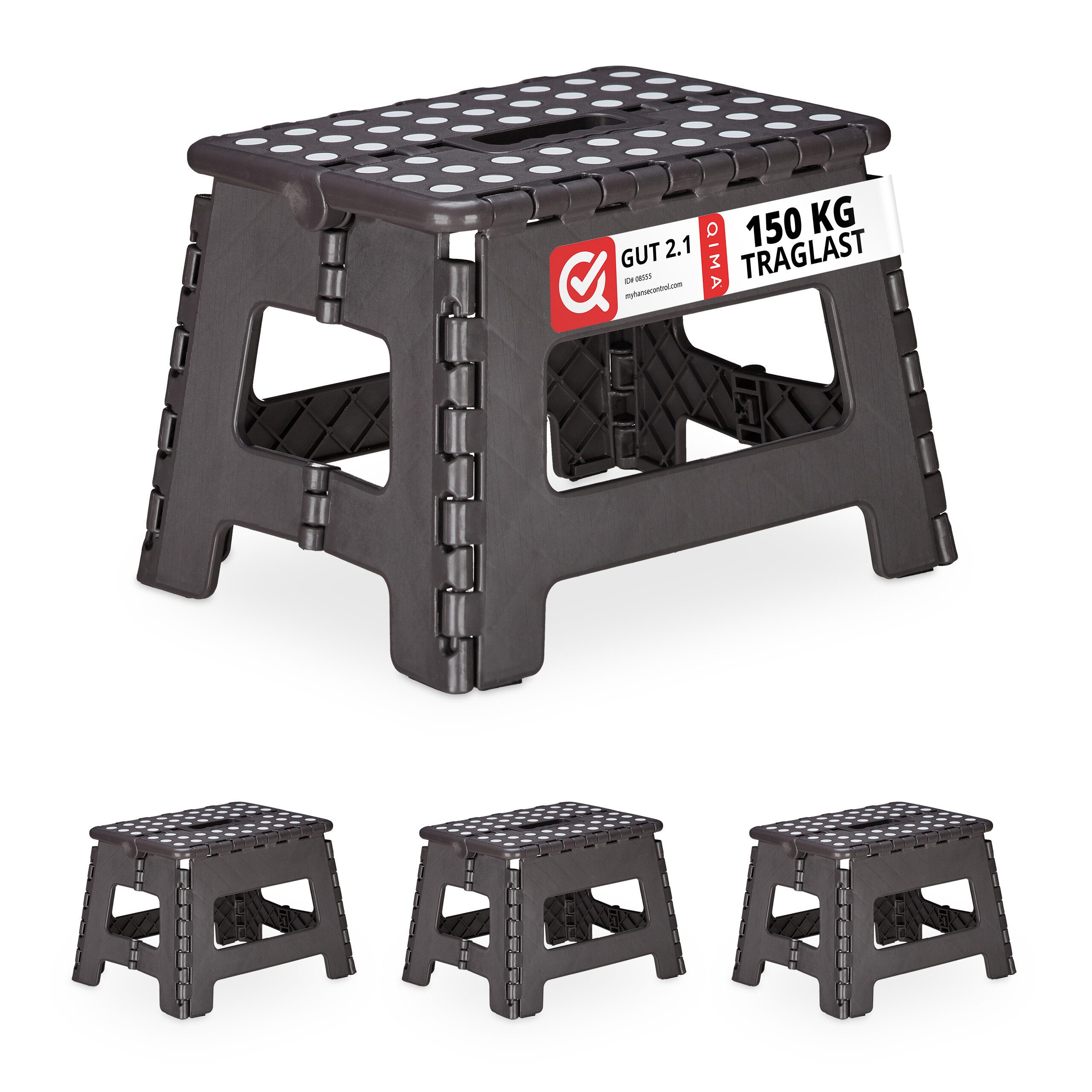 Sitzhocker 4 x Klapphocker faltbar M dunkelgrau