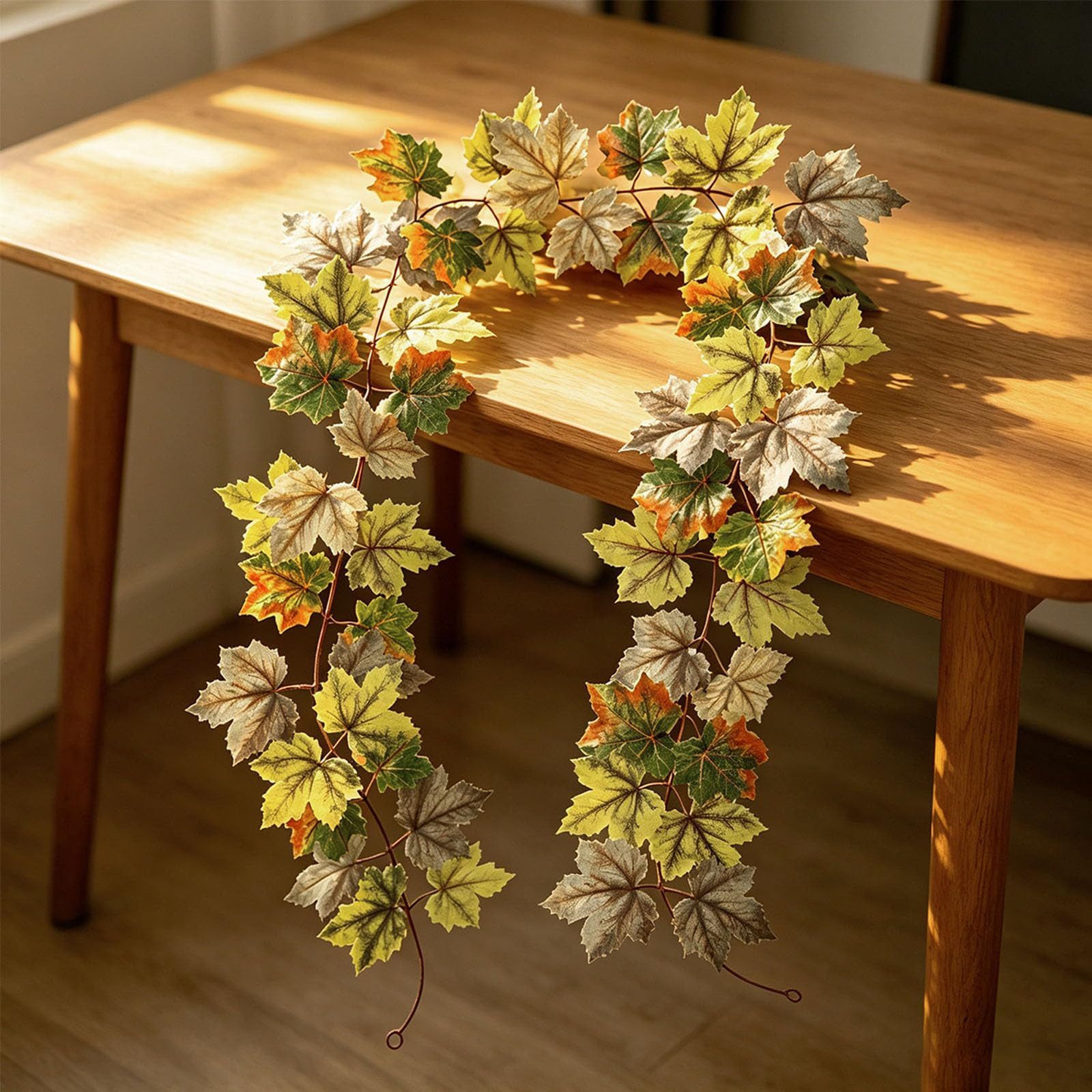 Kunstranke Herbst Girlande Ahornblätter, 205 cm, 2 Stück, Künstliche Ahornblätter, Diwzbyn, Herbst, Herbstblätter Herbstgirlande für Erntedankfest, Halloween – Bild 5 von 5