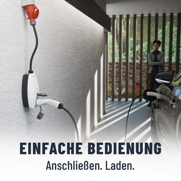 ABSINA Elektroauto-Ladestation Mobile Wallbox 11kW 16A, App Steuerung, einstellbare Ladeleistung