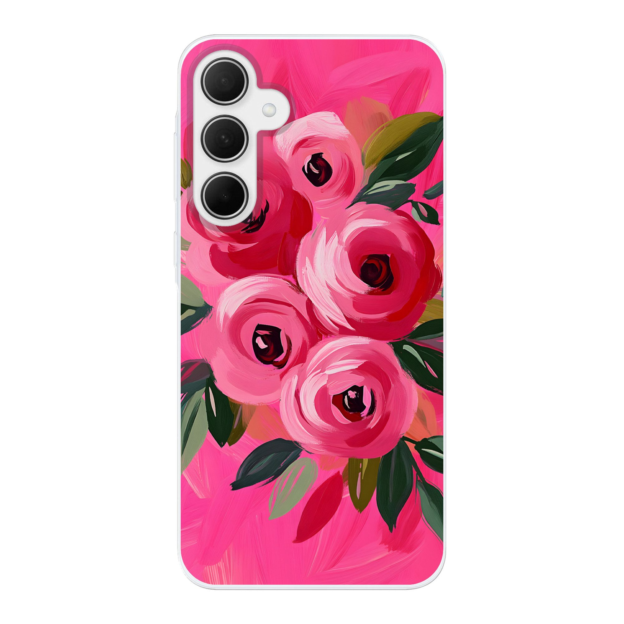 MuchoWow Handyhülle für Samsung Galaxy A35 5G Blumen - Farbe - Rosa, Smartphone-Bumper, Print, Handy Schutzhülle Dünn