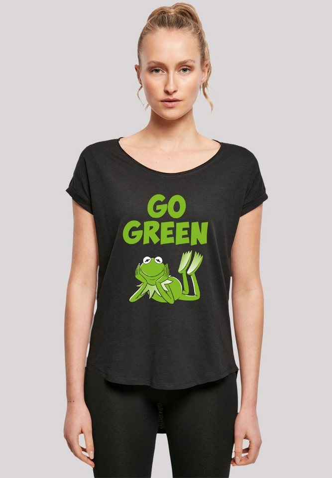 T-Shirt Green geschnittenes lang T-Shirt Disney Damen Premium Qualität, Go extra F4NT4STIC Muppets Hinten