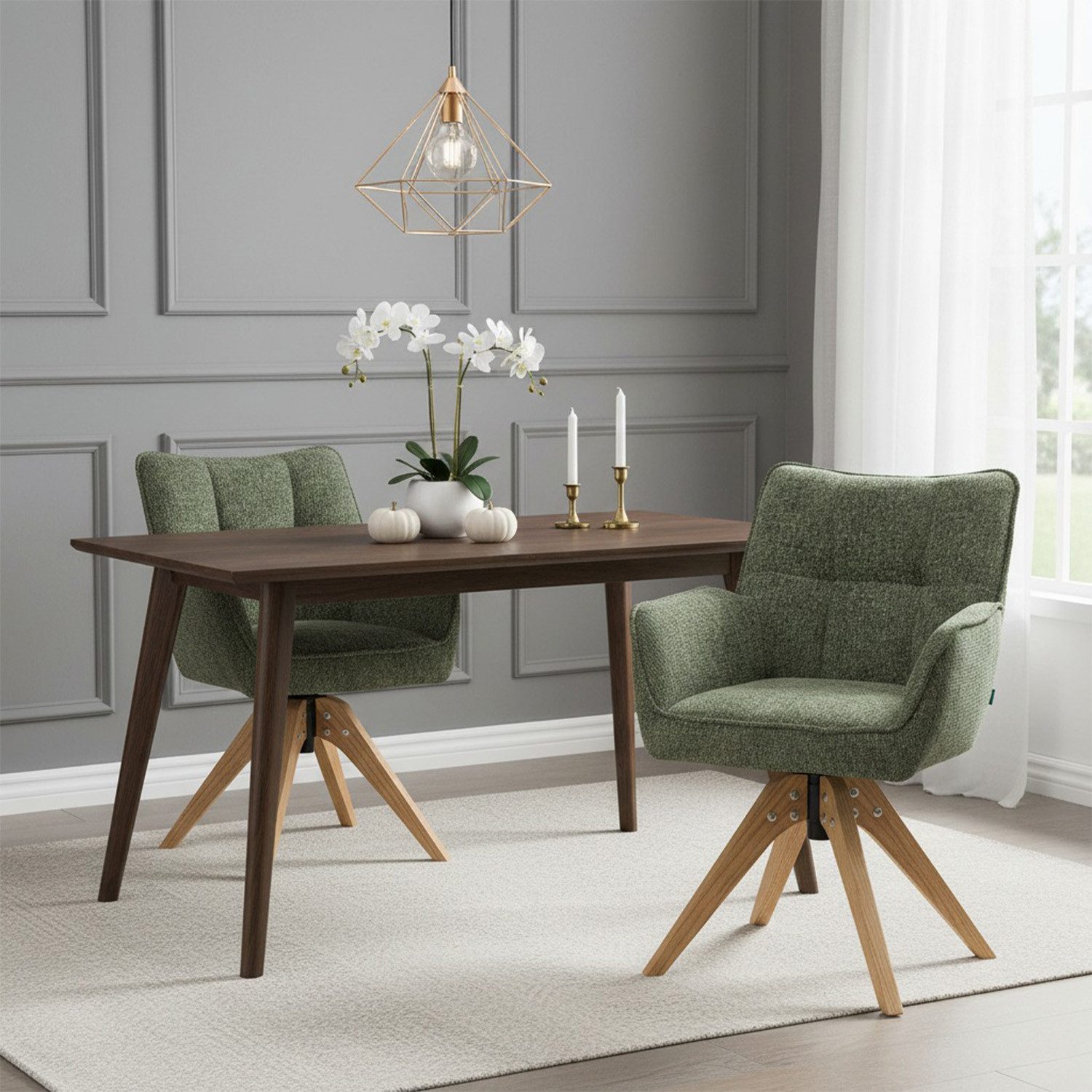 DUBI Möbel Polsterstuhl Mika-Theo 2er-Set, Federkern, günstig online kaufen