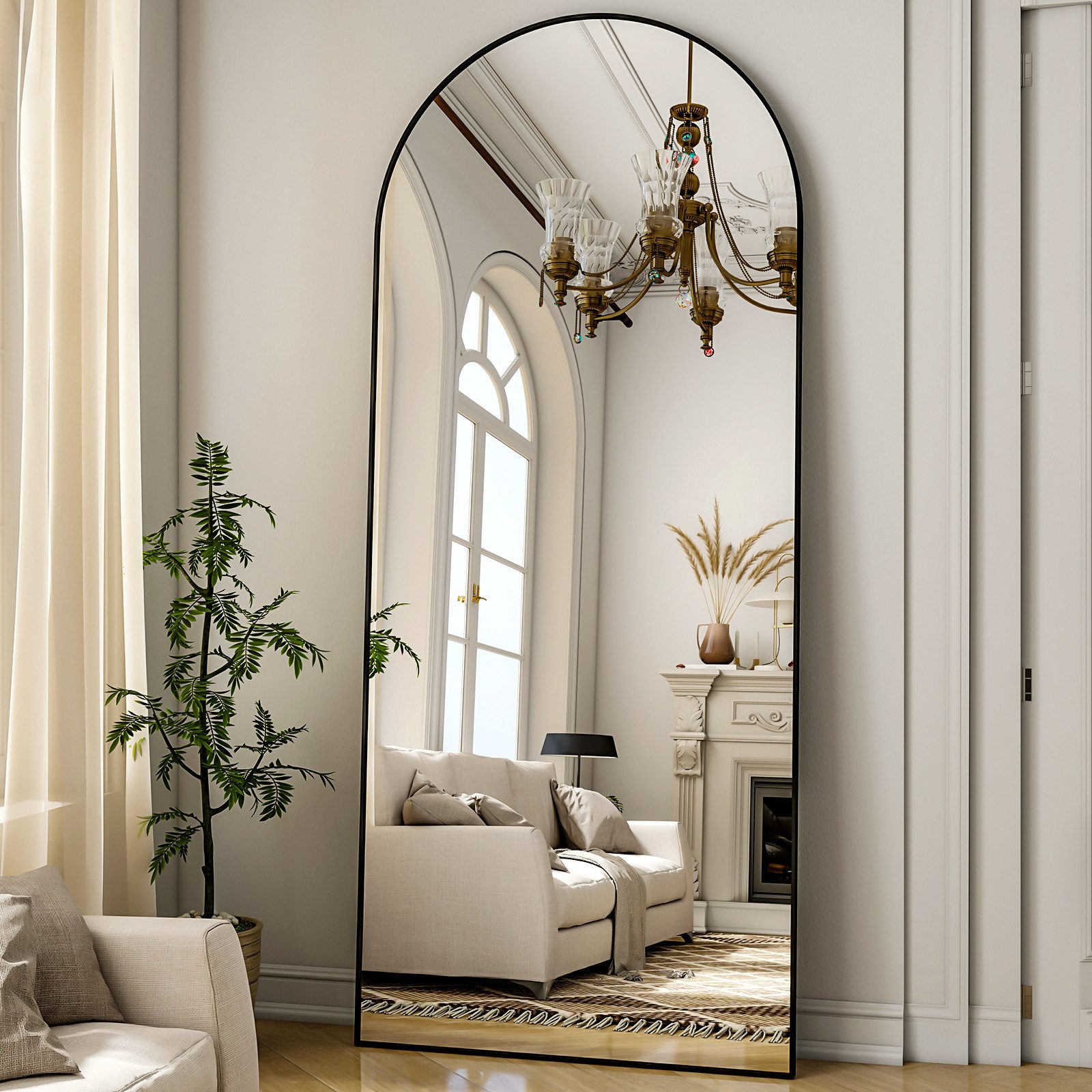 Koonmi Ganzkörperspiegel Großer Standspiegel mit Metallrahmen günstig online kaufen