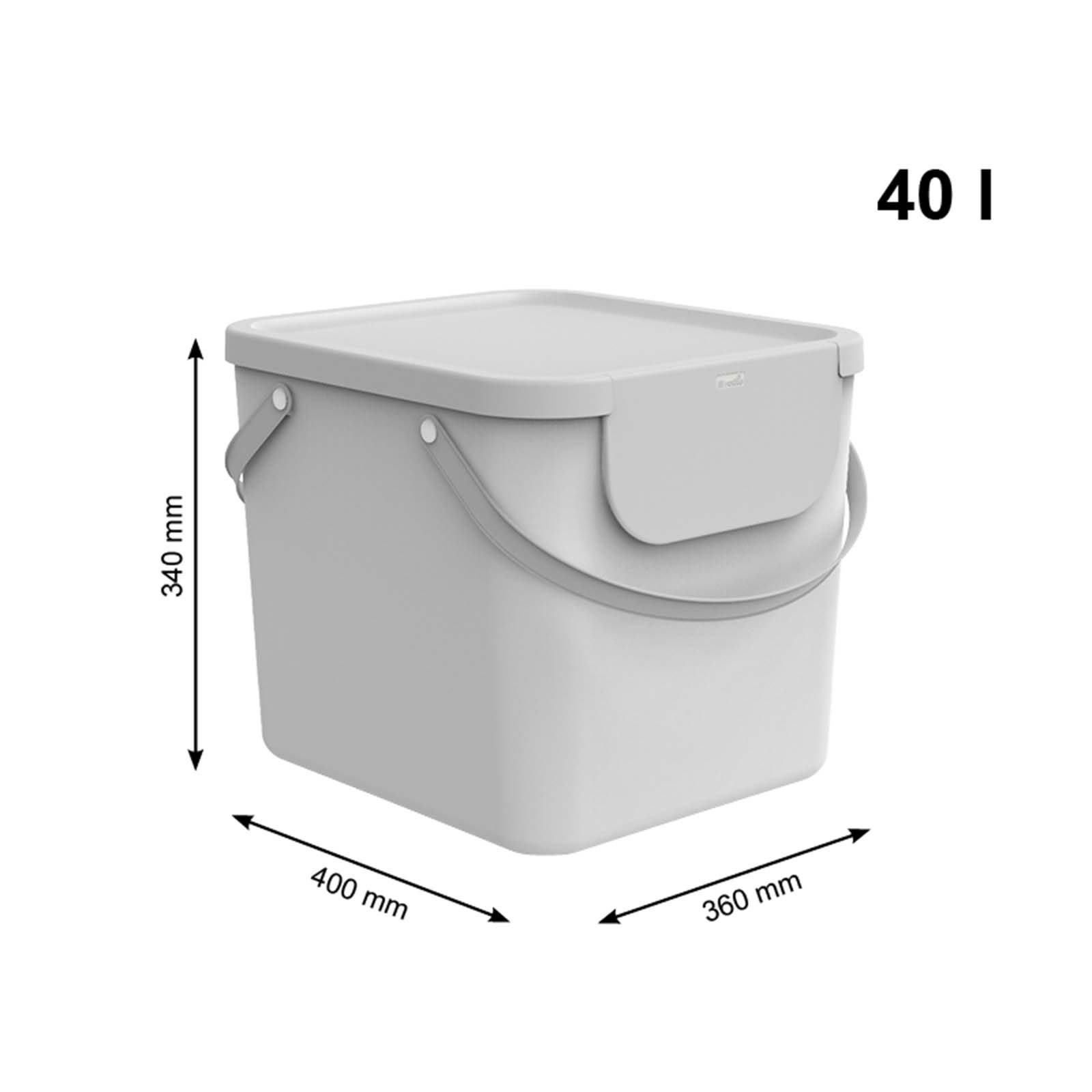 ROTHO Wäschekorb Albula 3er-Set Wäschesammler 40l mit Deckel, Kunststoff (PP recycelt) (Wäschesortiersystem, 3er-Set), Aus rezykliertem Kunststoff – Bild 3 von 4