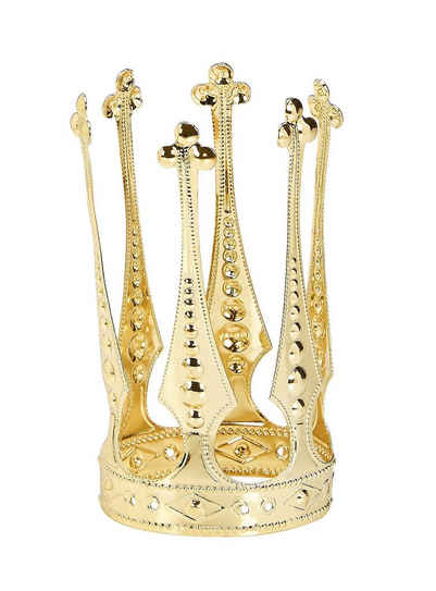 Widdmann Kostüm Goldenes Krönchen, Eien kleine Krone aus Metall für die Märchenprinzessin