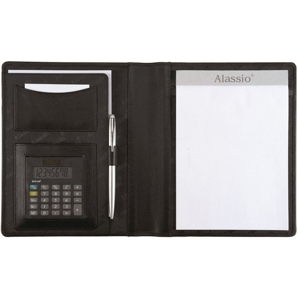 Alassio® Schreibmappe Schreibmappe Bormio I A5 Leder schwarz