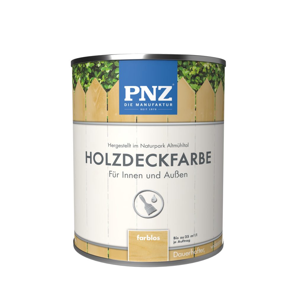 PNZ - Die Manufaktur Wetterschutzfarbe Holzdeckfarbe, höchst dauerhafter Anstrich für Innen & Außen