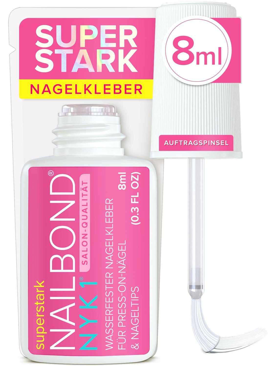 NYK1 Nagelpflege-Set NailBond Nagelkleber Für Kunstnägel, Pinsel On für Eingerissene Nägel Anti-Pilz Nail, Extra starker Halt für perfekte Nägel