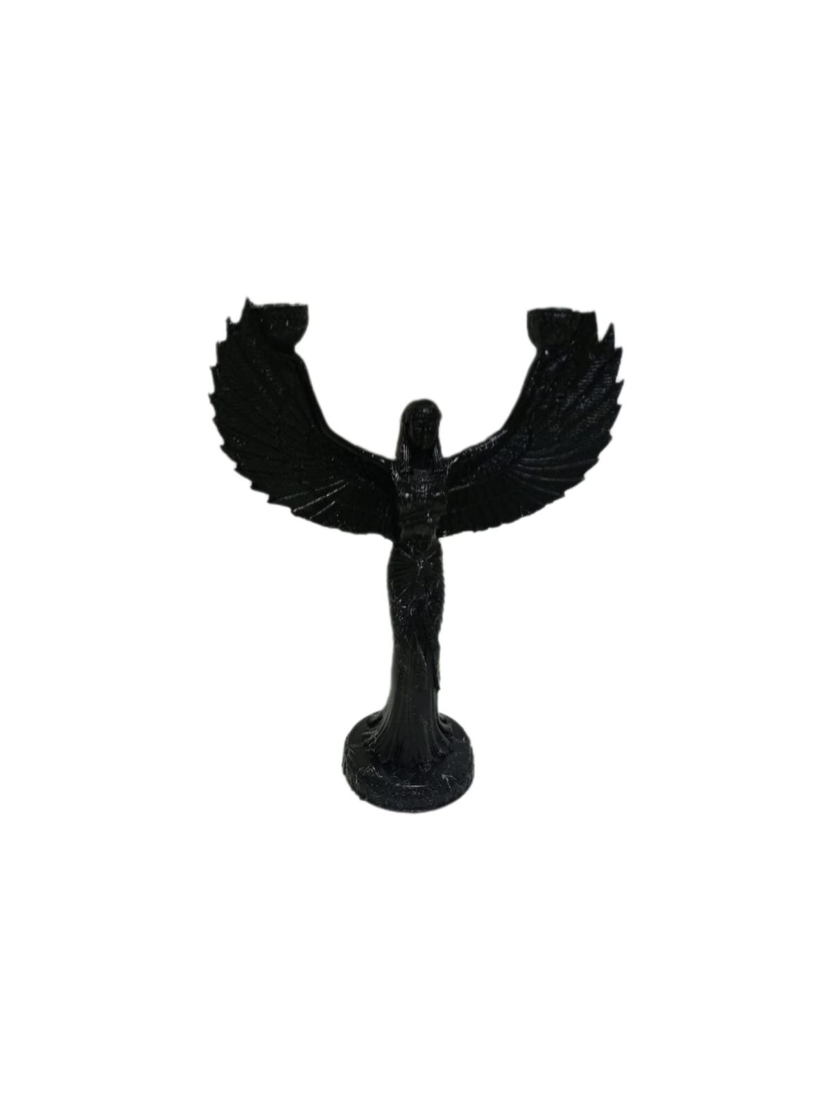 Polyresin moebel17 Dekofigur Skulptur Engel Dekofigur Schwarz Marmoroptik, aus