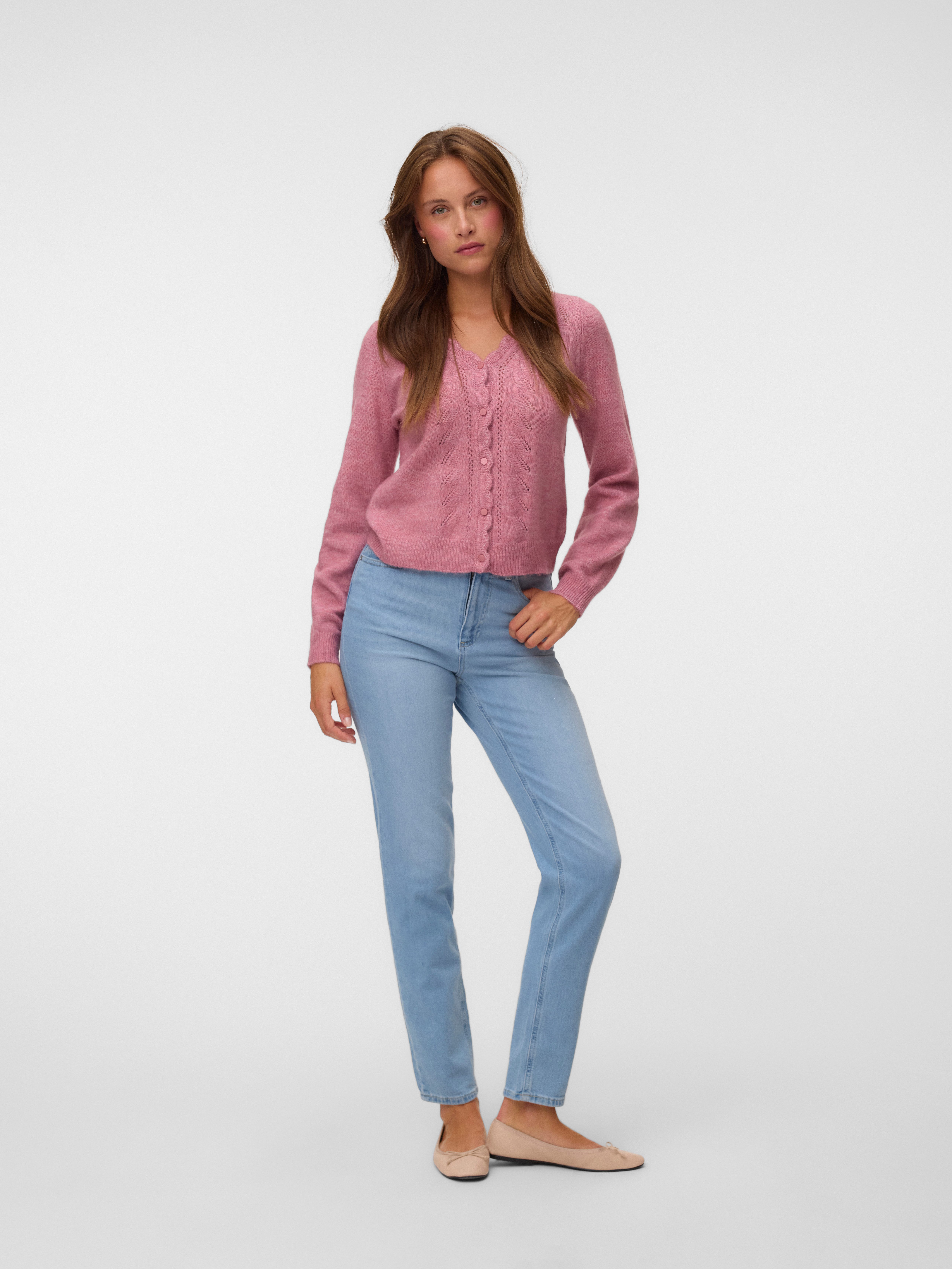 Vero Moda Mom-Jeans VMNICKIE HR MOM JEANS BLUE MIX NOOS Baumwollmischung, high waist, loose fit
