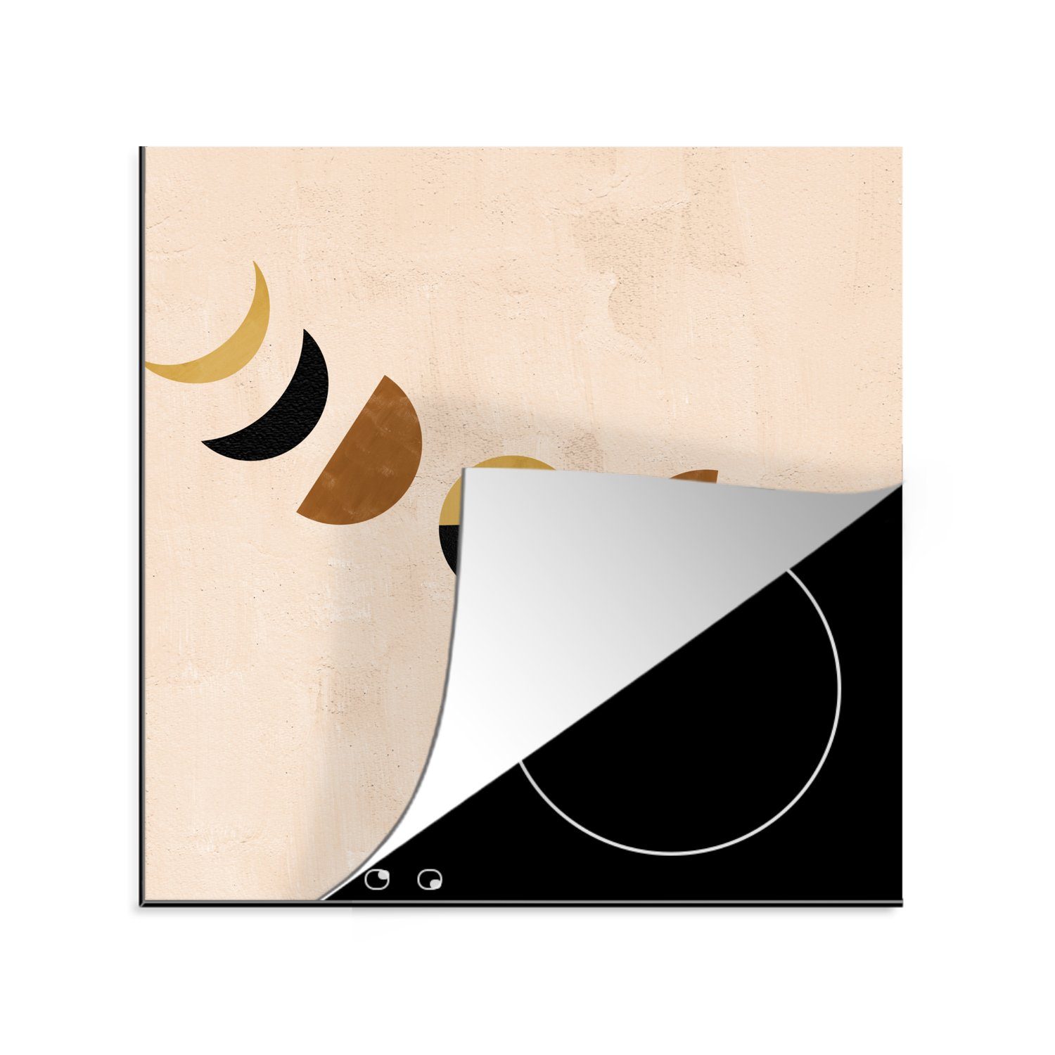 MuchoWow Herdblende-/Abdeckplatte 78x78 küche - tlg), Boho Pastell Arbeitsplatte Mond Ceranfeldabdeckung, cm, Vinyl, - Raum, - (1 für