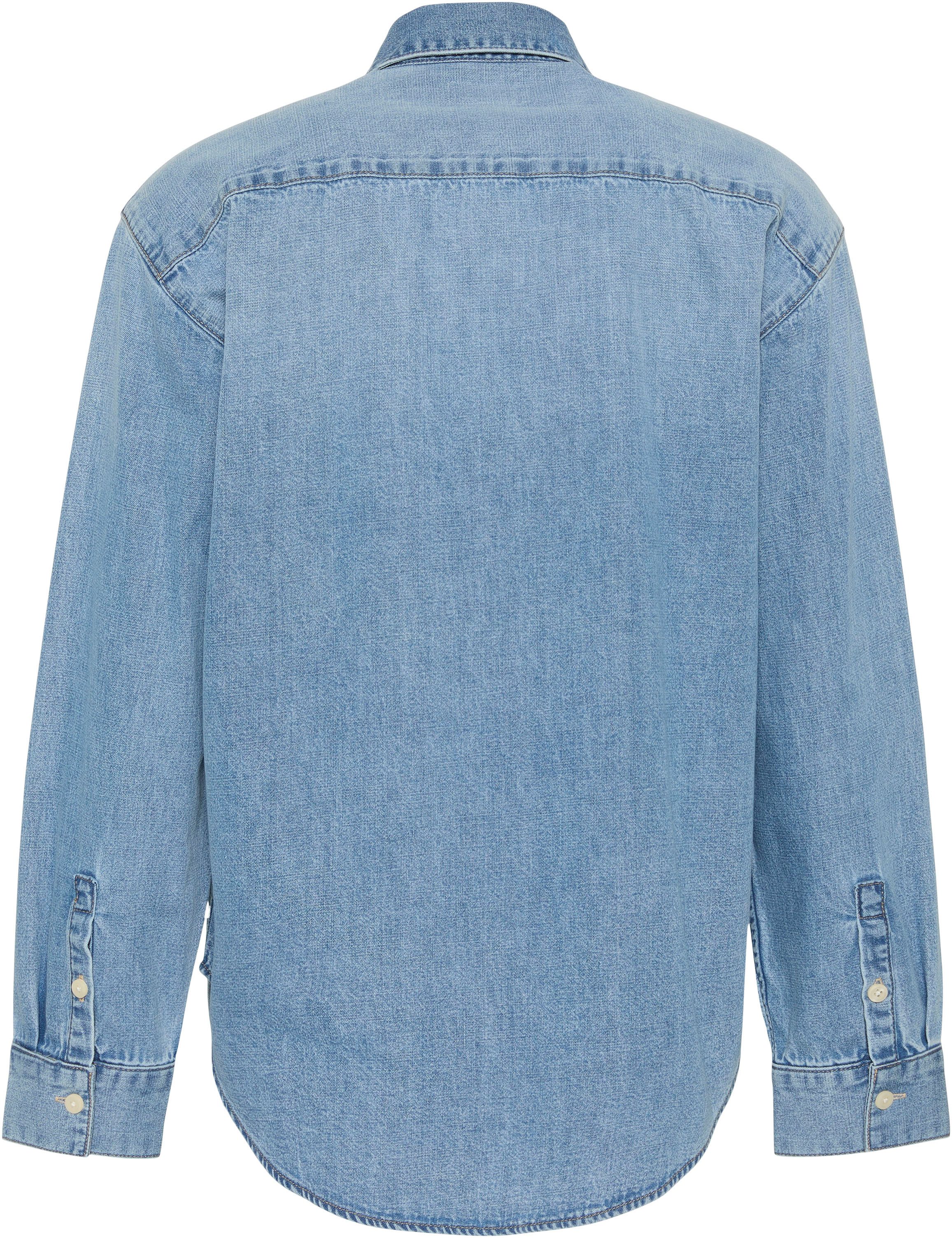Calvin Klein Jeans Jeansbluse OVERSIZED SHIRT VINTAGE BELL Oversize fit mit Rundhalsausschnitt