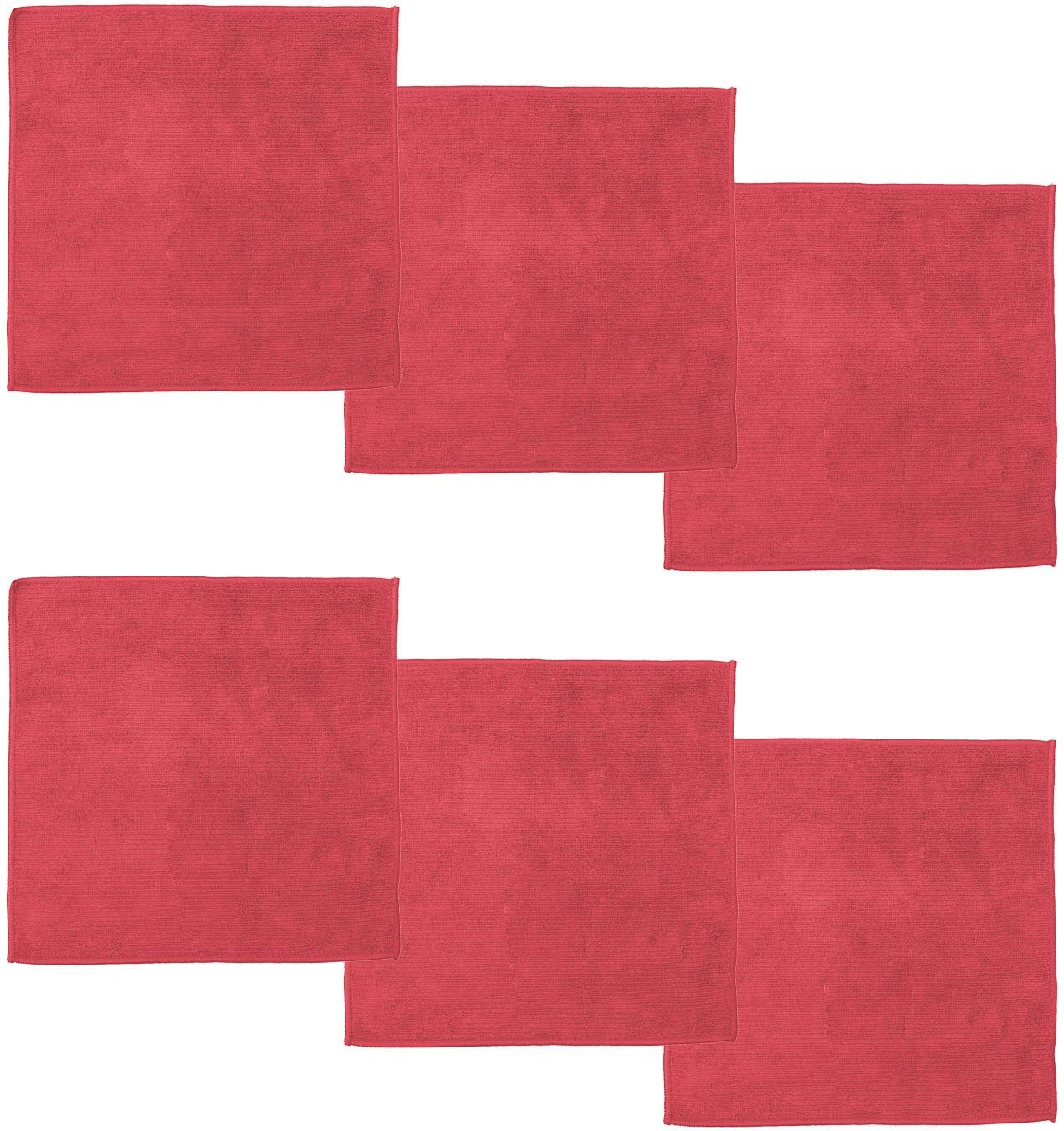 DDDDD und Billie rot (Mikrofaser, glänzend cm, Set, 6-tlg., reinigt Mikrofasertuch streifenfrei) 30x30