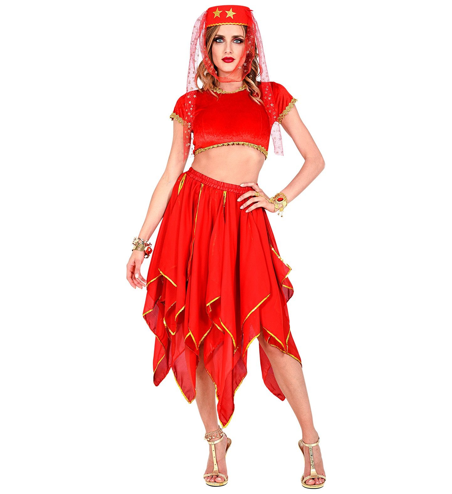 Kostüm Chiffon Rock rot