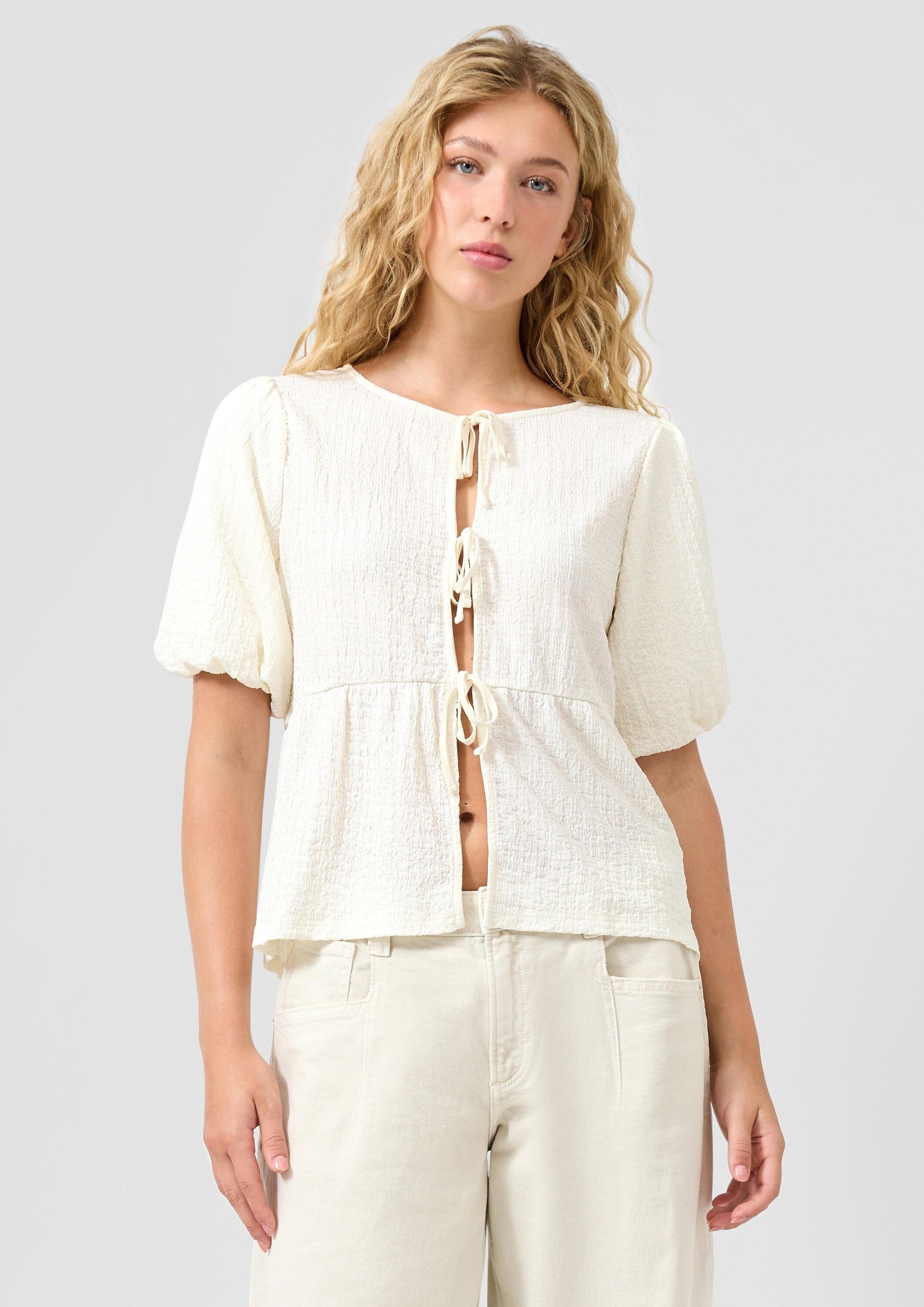 QS Kurzarmshirt T-Shirt Blusenshirt