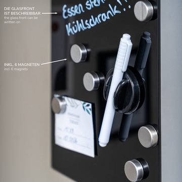 bremermann Schlüsselkasten Schlüsselkasten mit schwarzer Glasfront, beschreibbar, Haken, Magnete