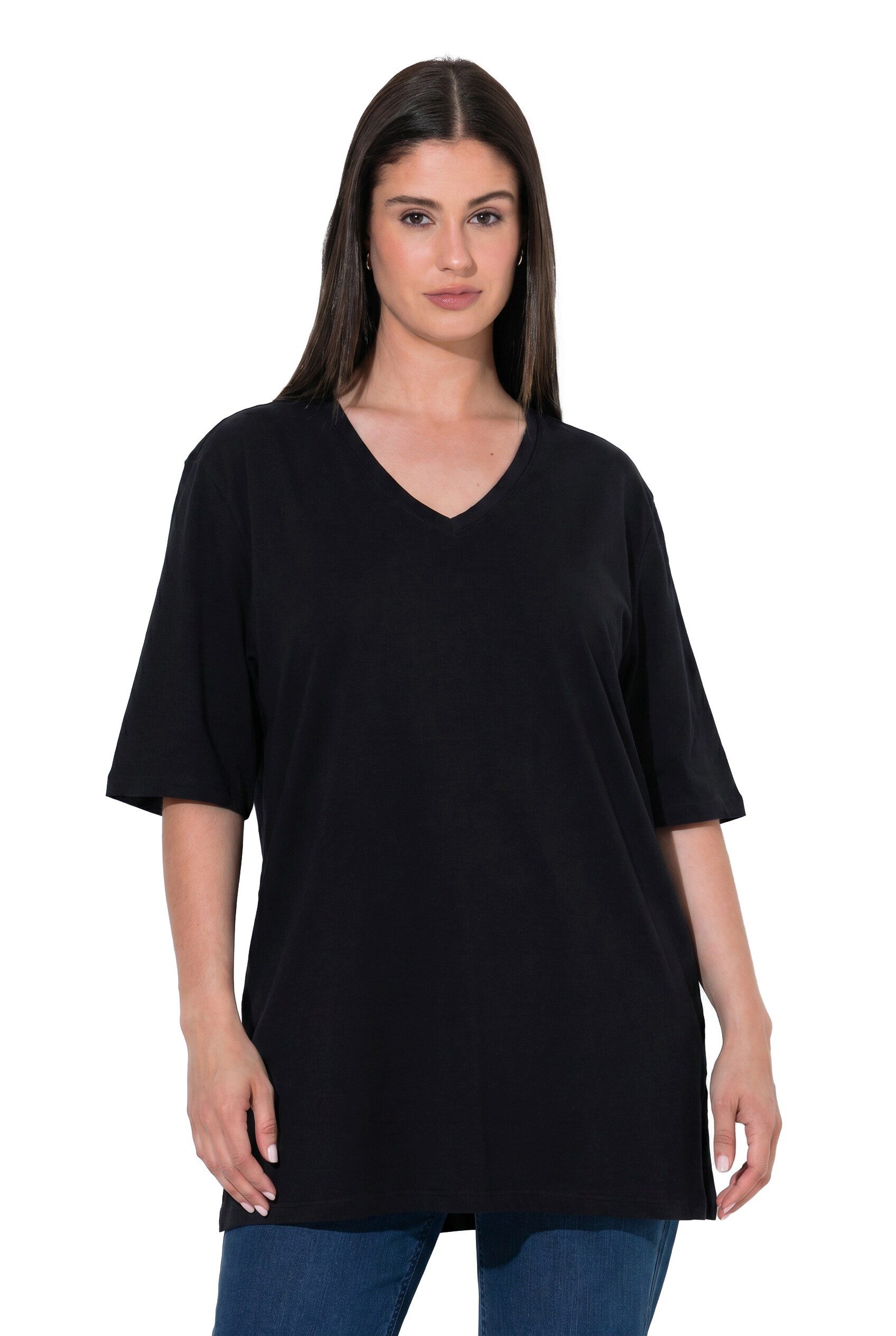 Ulla Popken T-Shirt T-Shirt 2er-Pack V-Ausschnitt Halbarm Bestseller – Bild 2 von 4