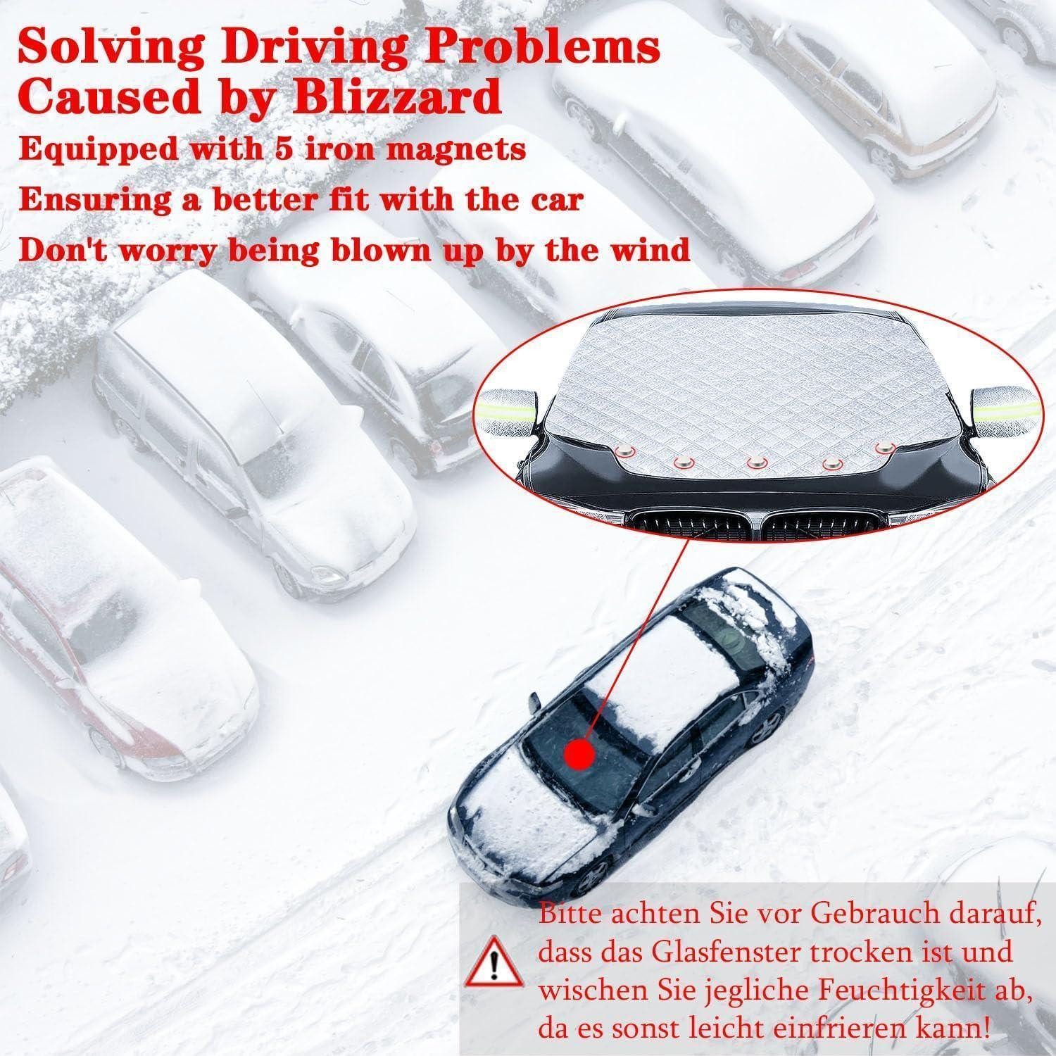 LuxusKollektion Autoplane Frontscheibenabdeckung Winter Autoscheibe Frostabdeckung 5 Magnete