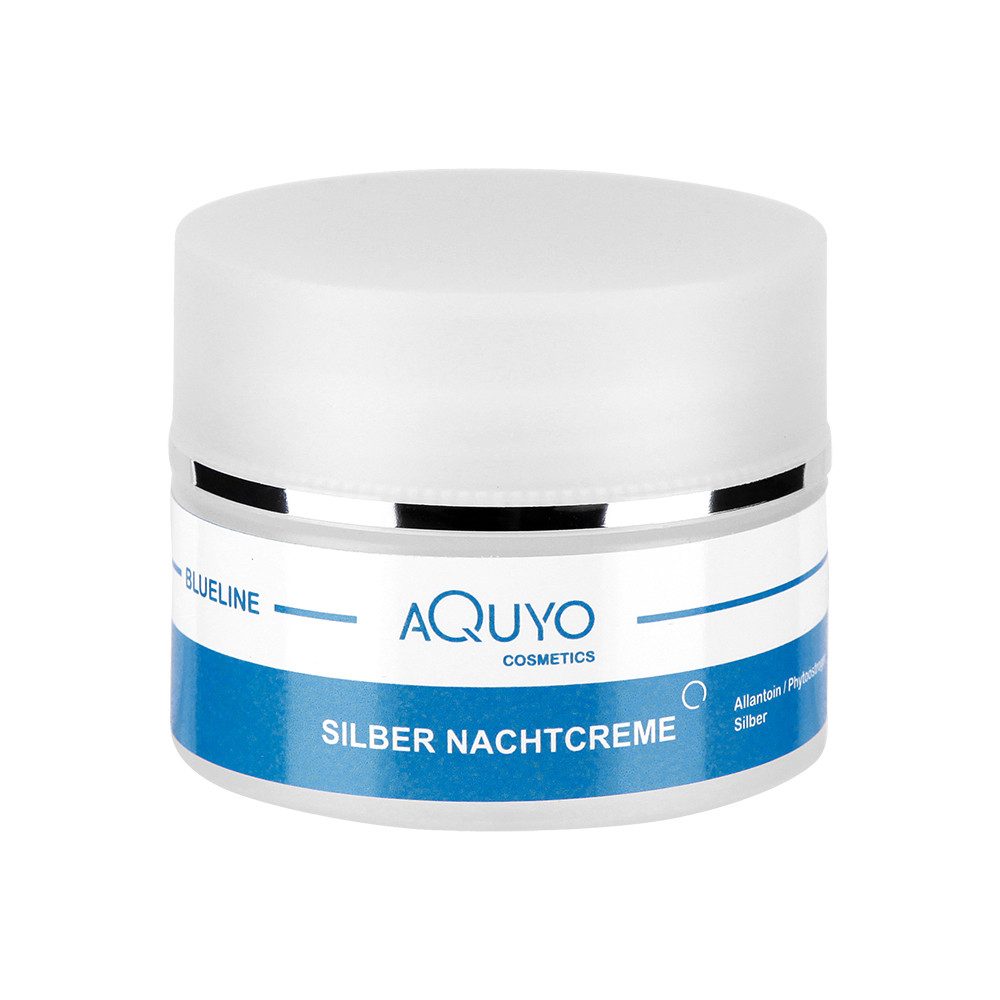 AQUYO Cosmetics Nachtcreme Blueline Silber Nachtcreme, Anti-Aging-Creme für Frauen und Männer