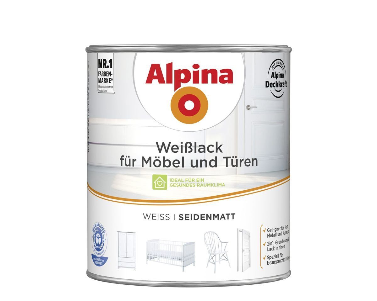 Alpina Weißlack Alpina Weißlack für Möbel und Türen 2 L weiß