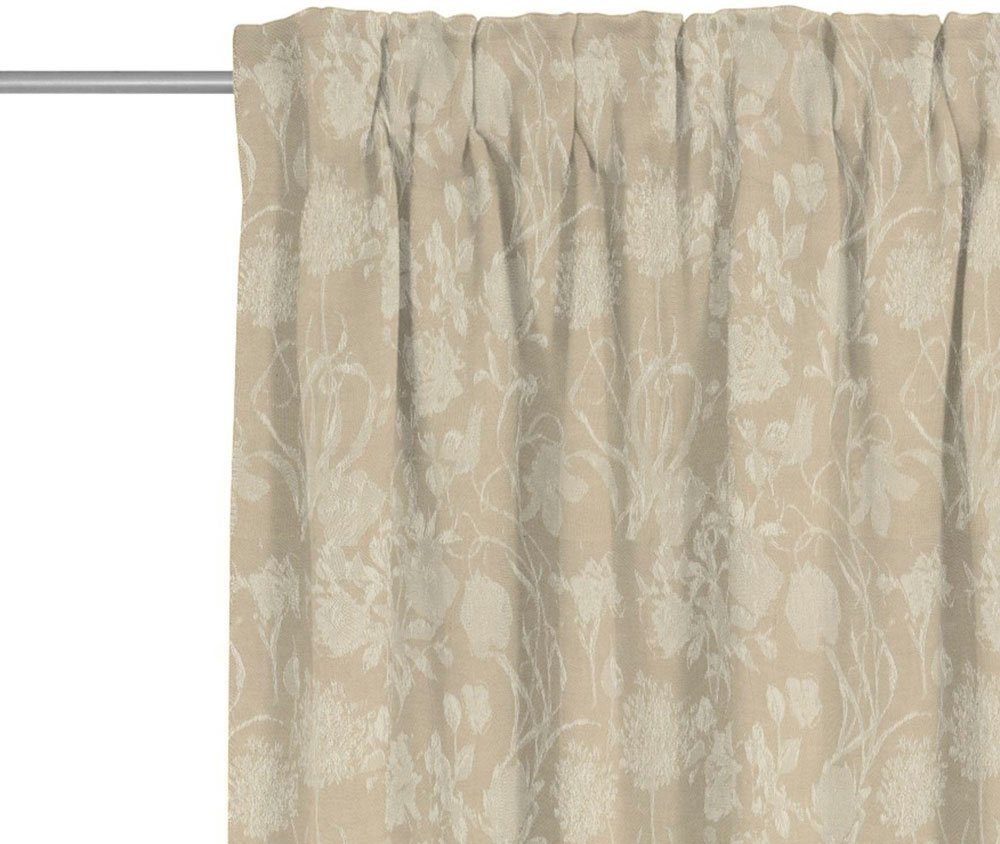 Vorhang Flower beige nachhaltig Jacquard, blickdicht, light, Adam, St), Cuvée (1 Multifunktionsband aus Bio-Baumwolle