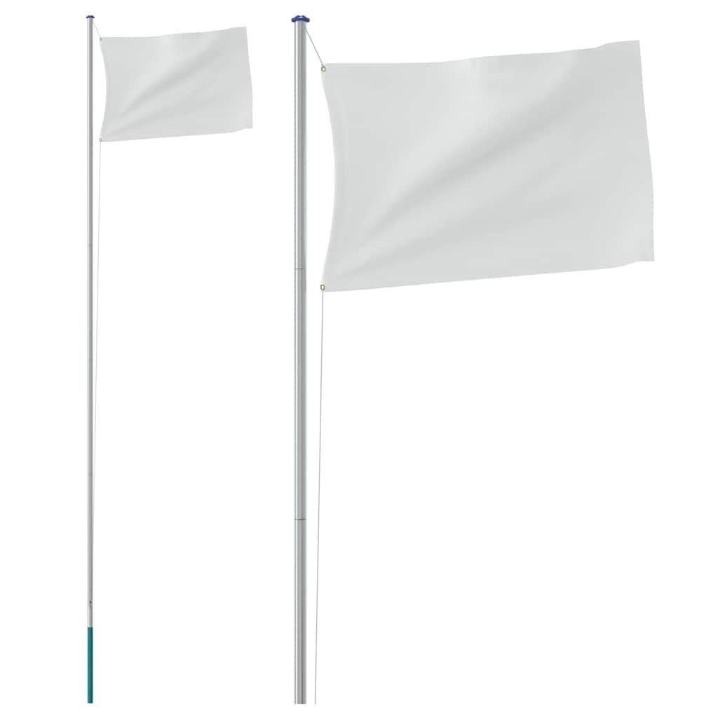 vidaXL Flagge Fahnenmast Teilbar Silbern 6,08 m Aluminium