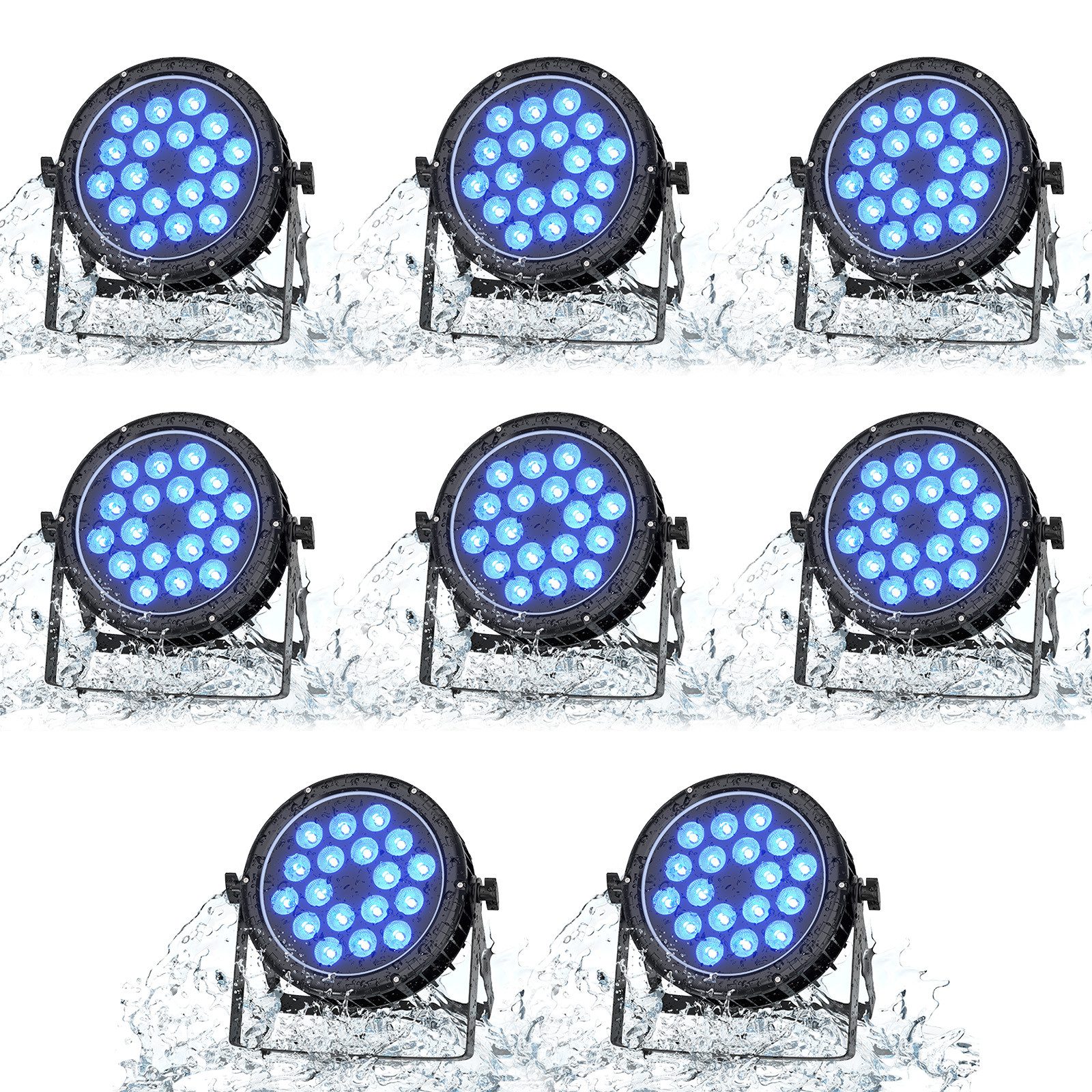 ZonQoonz LED Discolicht 80W PAR-Scheinwerfer 18 LED IP65 wasserdicht RGBW 4-in-1 Bühnenleuchte