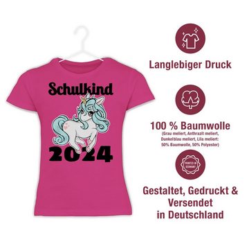 Shirtracer T-Shirt Einhorn Schulkind 2024 Einschulung Mädchen
