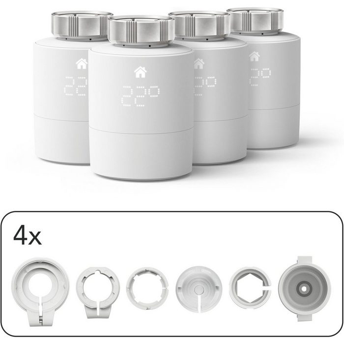 Tado Heizkörperthermostat Smartes Heizkörper-Thermostat - Quattro Pack zur Einzelraumsteuerung (1 St)