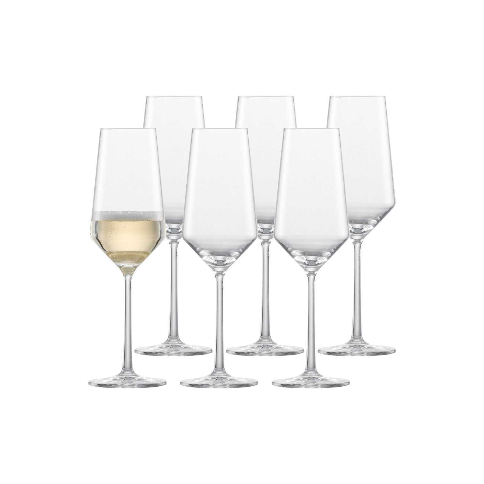 Zwiesel Glas Champagnerglas Pure Champagnergläser 297 ml 6er Set, Glas