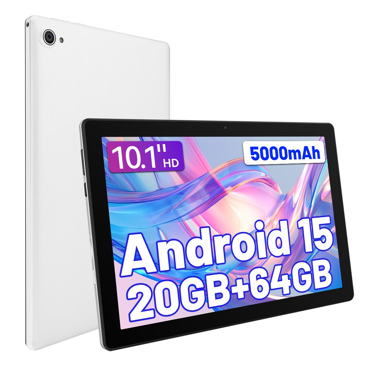 Happybe 10 Zoll 64 GB ROM (1 TB TF), Android, 1280x800 HD IPS, WiFi 6 Tablet (10", 64 GB, Android, WIFI, 2,4 GHz/5 GHz WiFi, Bluetooth 5,3, GMS-zertifizierter, Widevine L1)